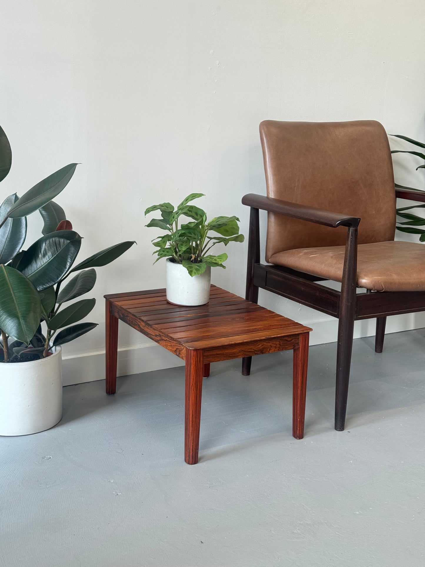 1960s Slatted Rosewood Bench / Side Table by Albert Larsson for Alberts Tibro, Sweden.