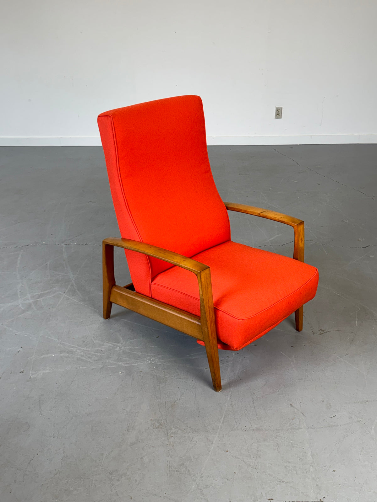 1950s Mid-Century Reclining Lounge Chair with Fold-Out Footrest