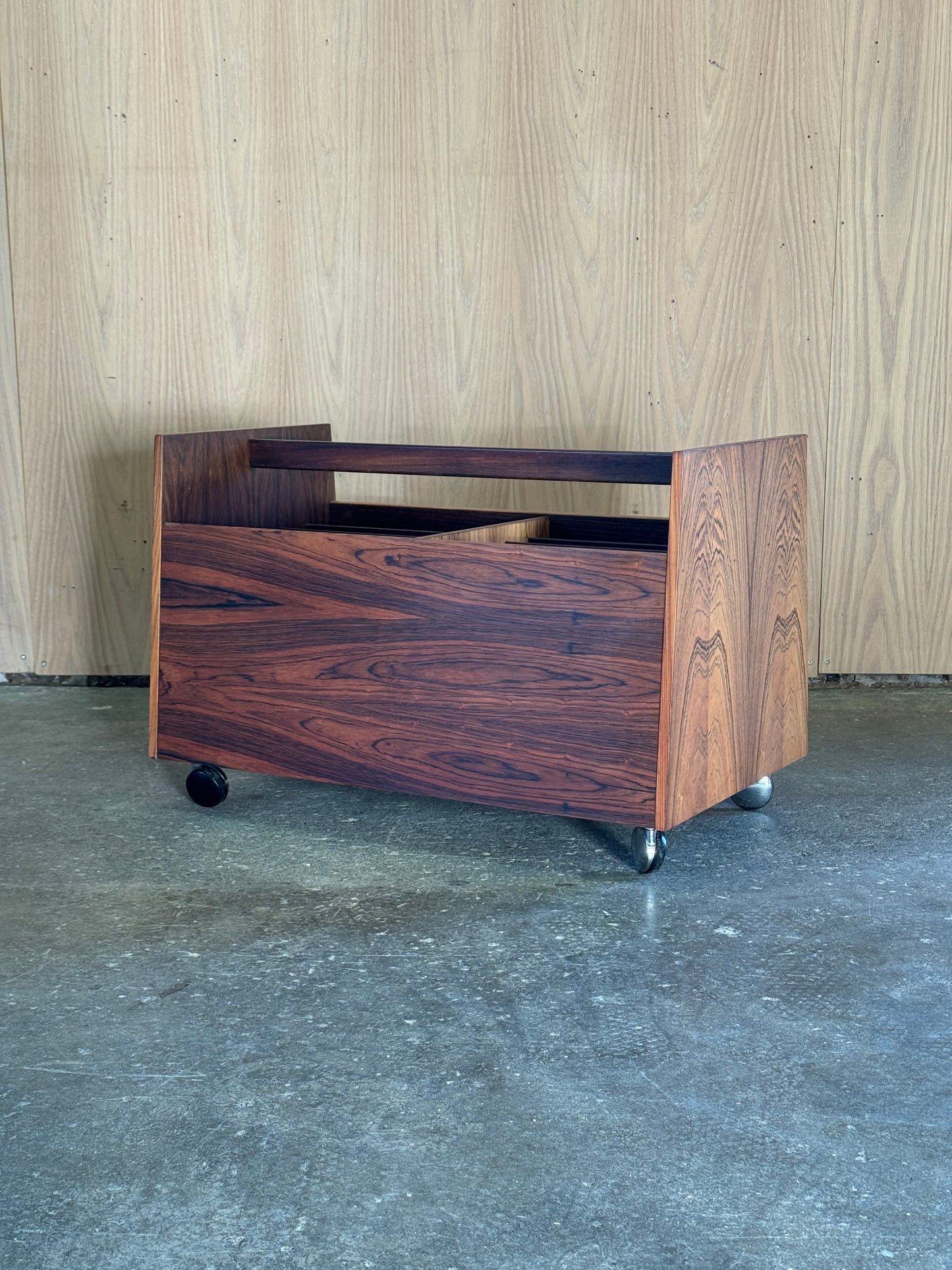 1960s Scala Magazine Rack by Rolf Hesland for Bruksbo in rosewood