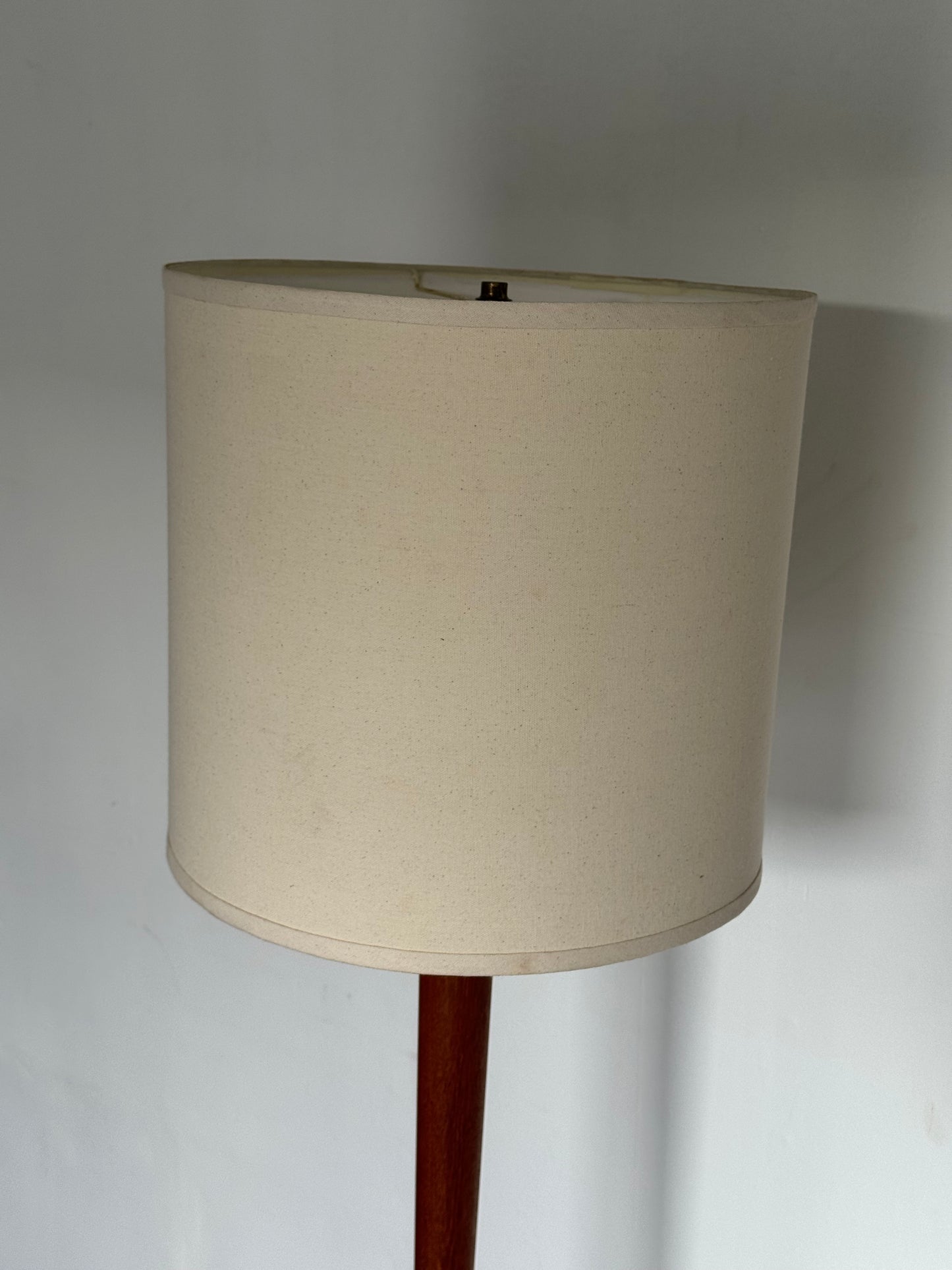 1960s Danish Modern Teak Floor Lamp with Drum Shade
