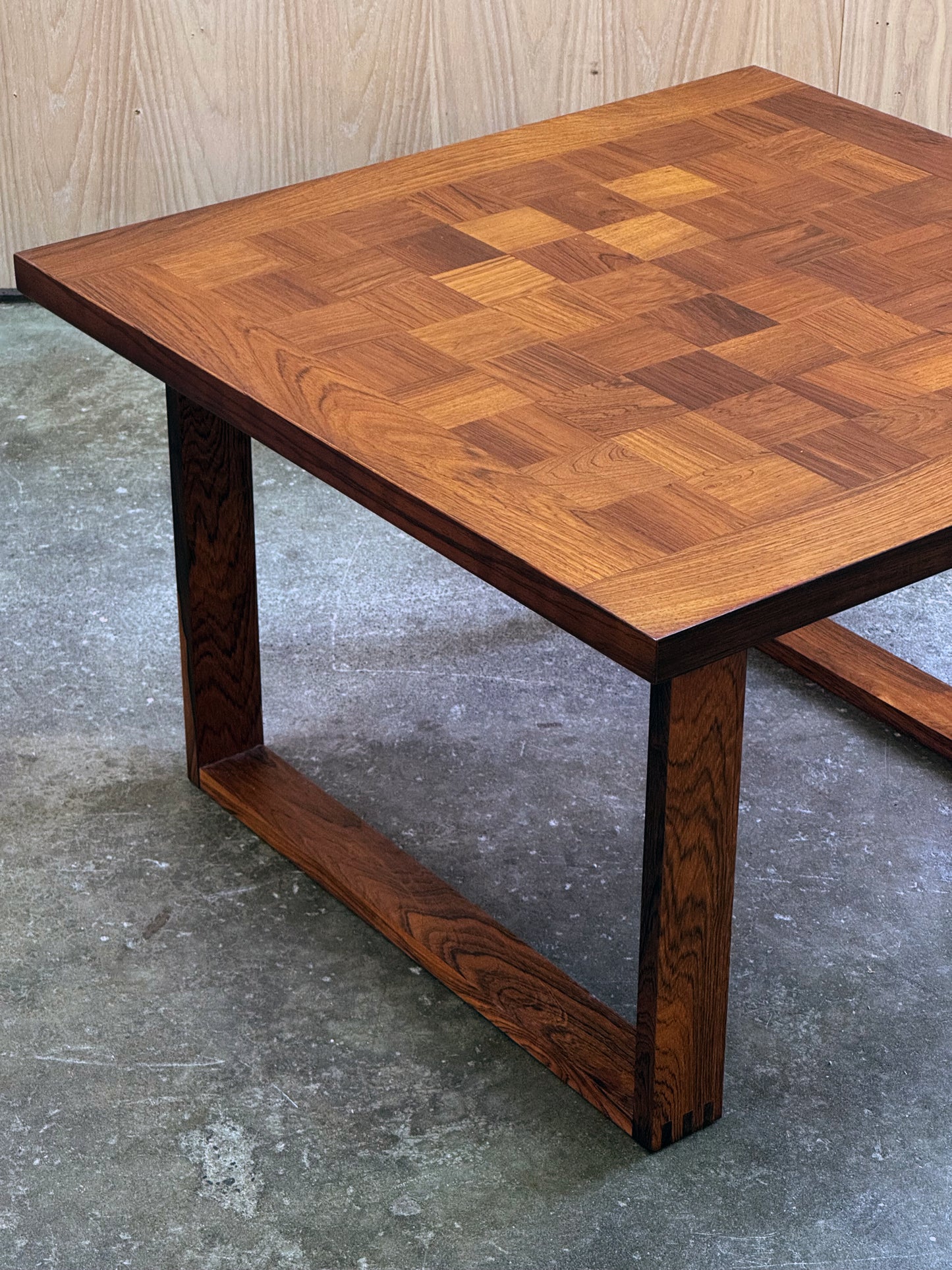 1960s Parquetry Coffee Table Square by Poul Cadovius for France and Son in rosewood