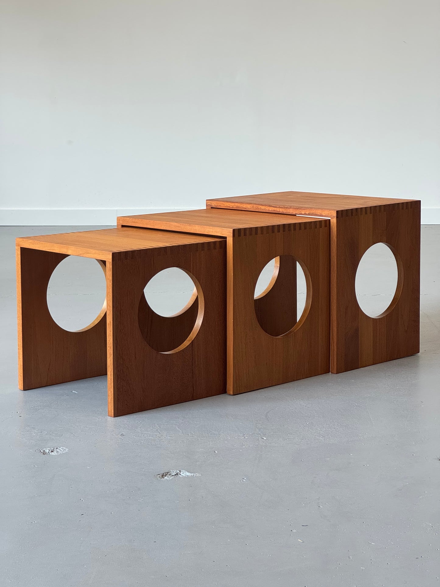 1960s Jens Quistgaard Solid Teak Nesting Tables for Nissen, Denmark – Set of Three