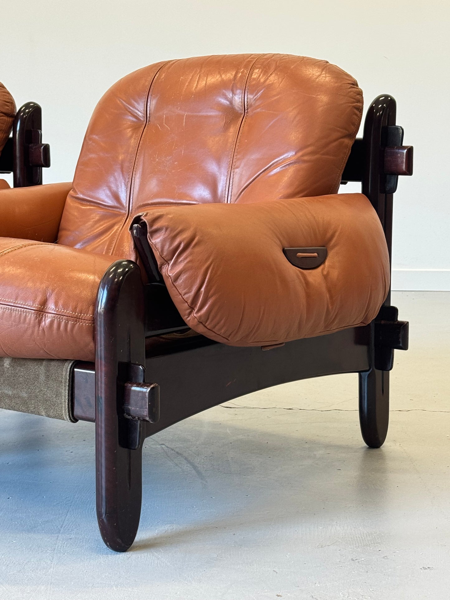 1970s Lounge Chairs by Jean Gillon for Probel, completely original.