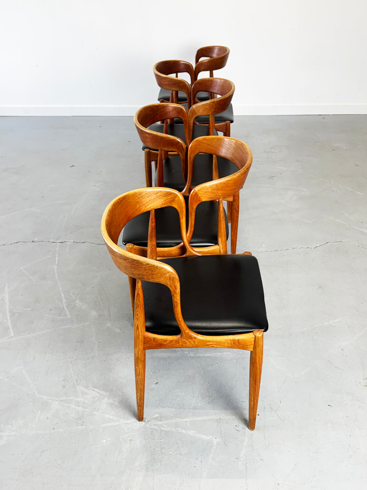 1960s Model 16 Teak Dining Chairs by Johannes Andersen for Uldum Møbelfabrik, Denmark.