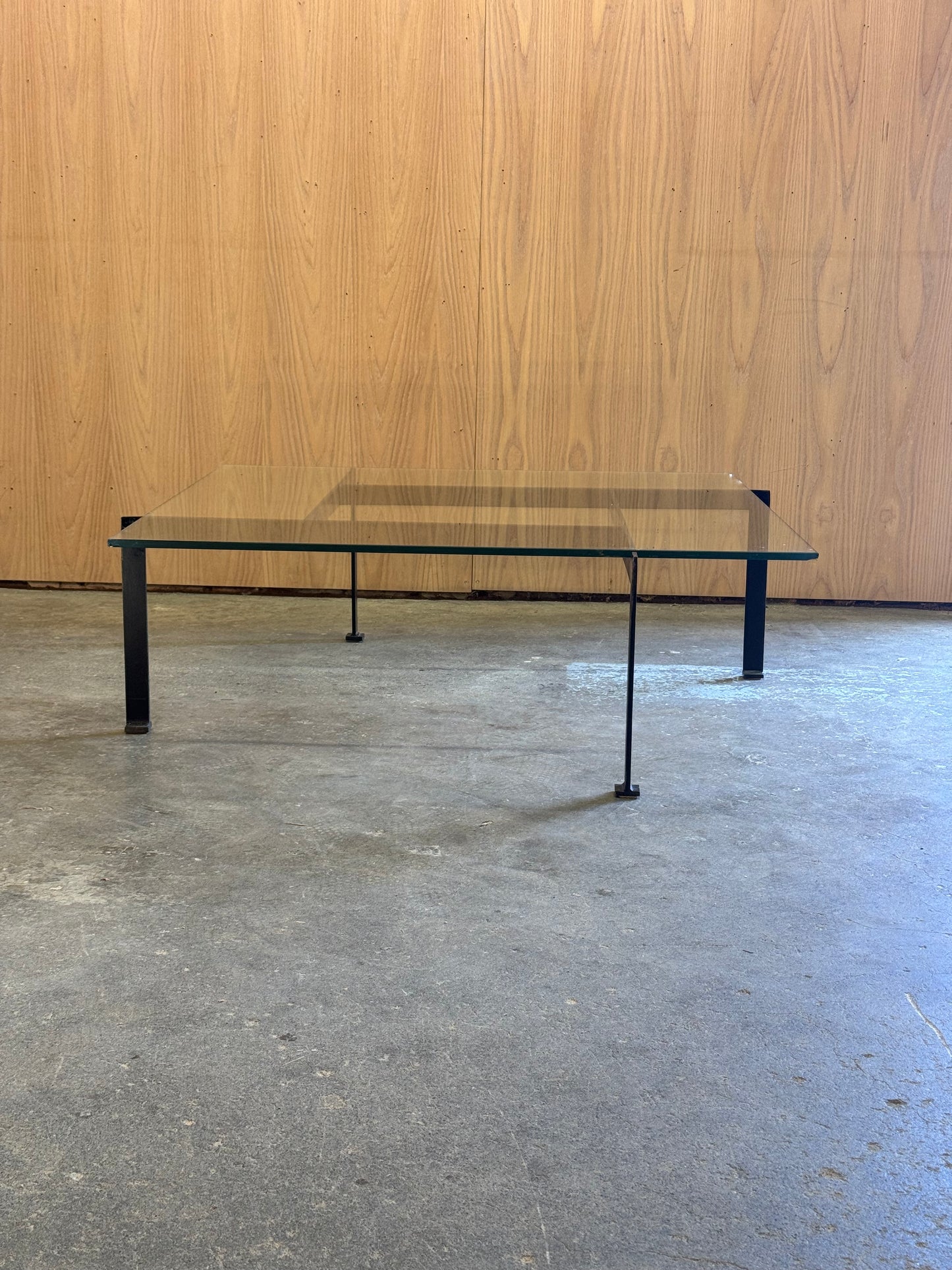 Contemporary PK61 Coffee Table After Poul Kjærholm in glass and steel