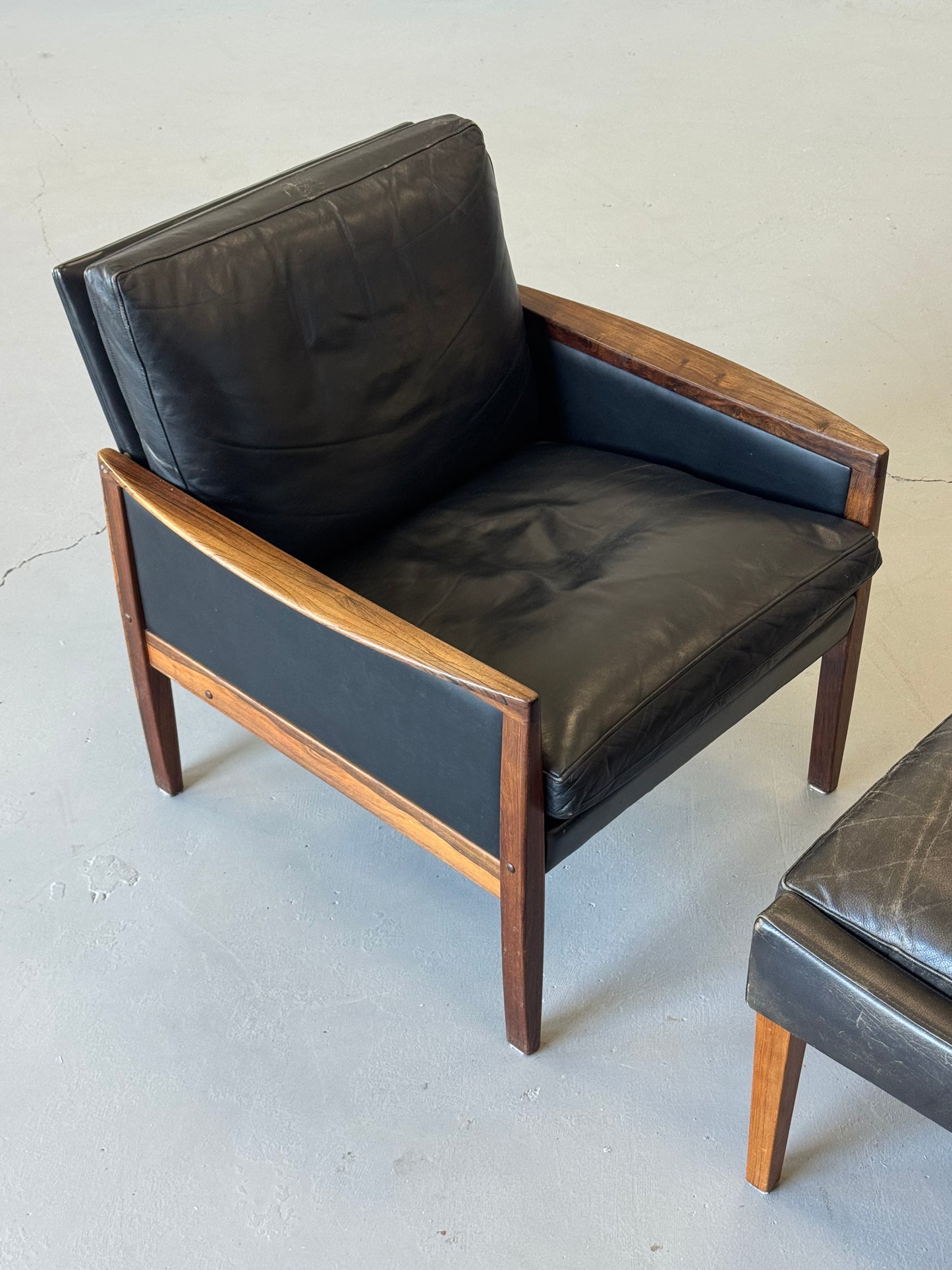 1960s Hans Olsen Lounge Chair and Ottoman, completely original.