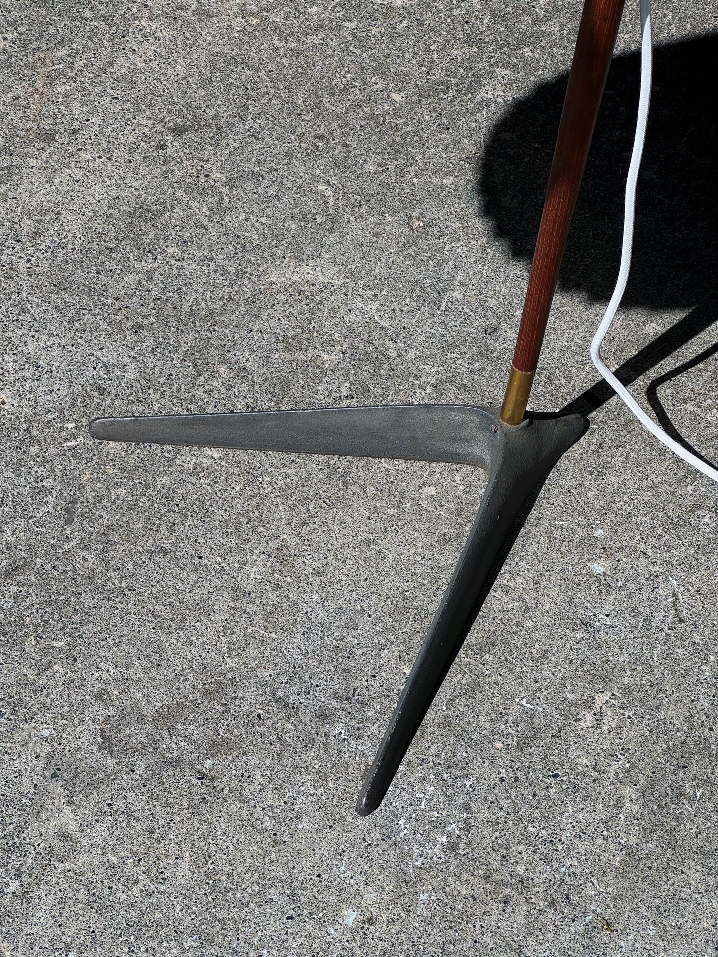1960s "Fishing Pole" Floor Lamp by Svend Aage Holm-Sørensen in teak and brass