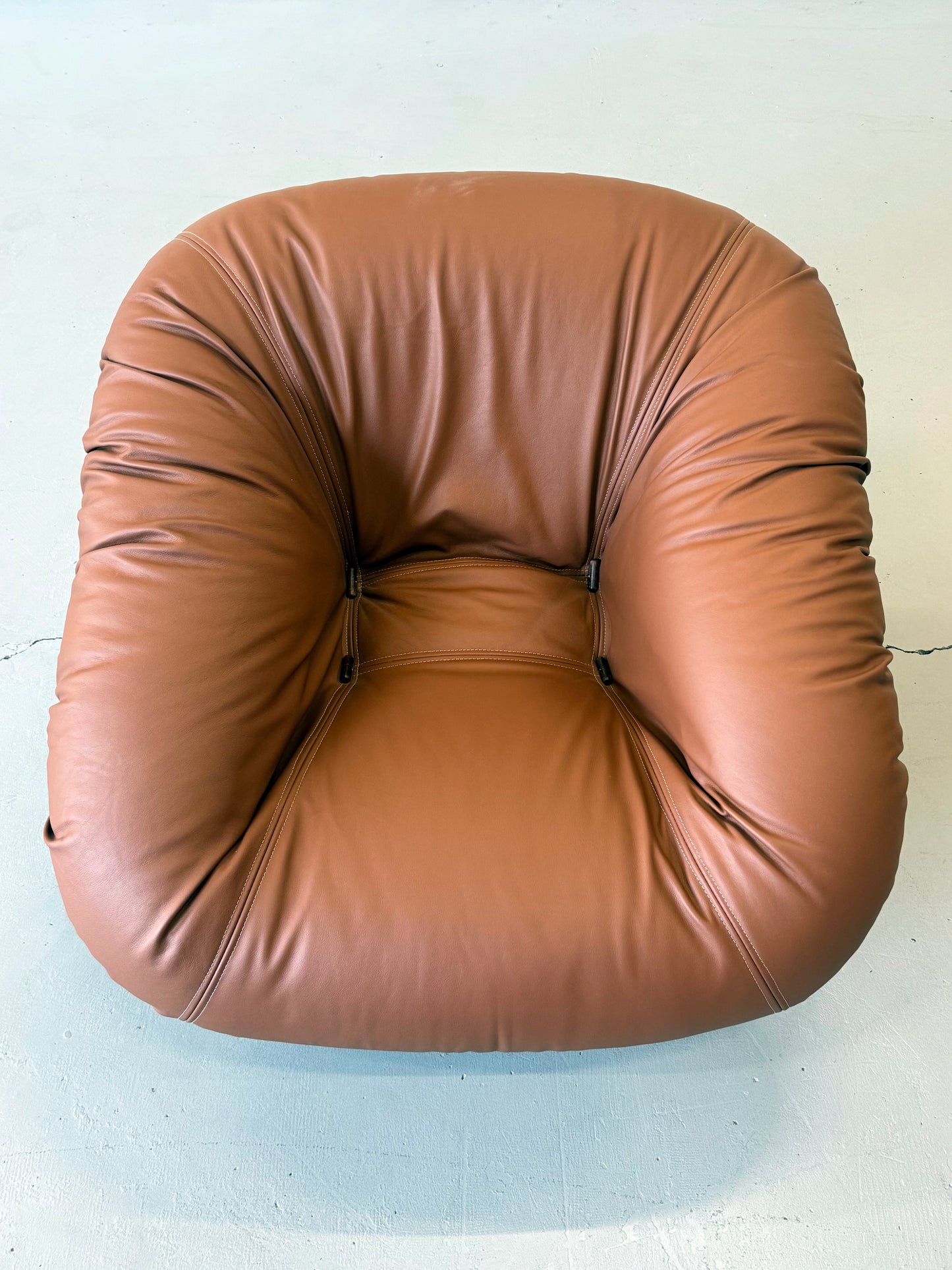 1970s Percival Lafer MP-61 Lounge Chair in Brown Leather, Brazil.