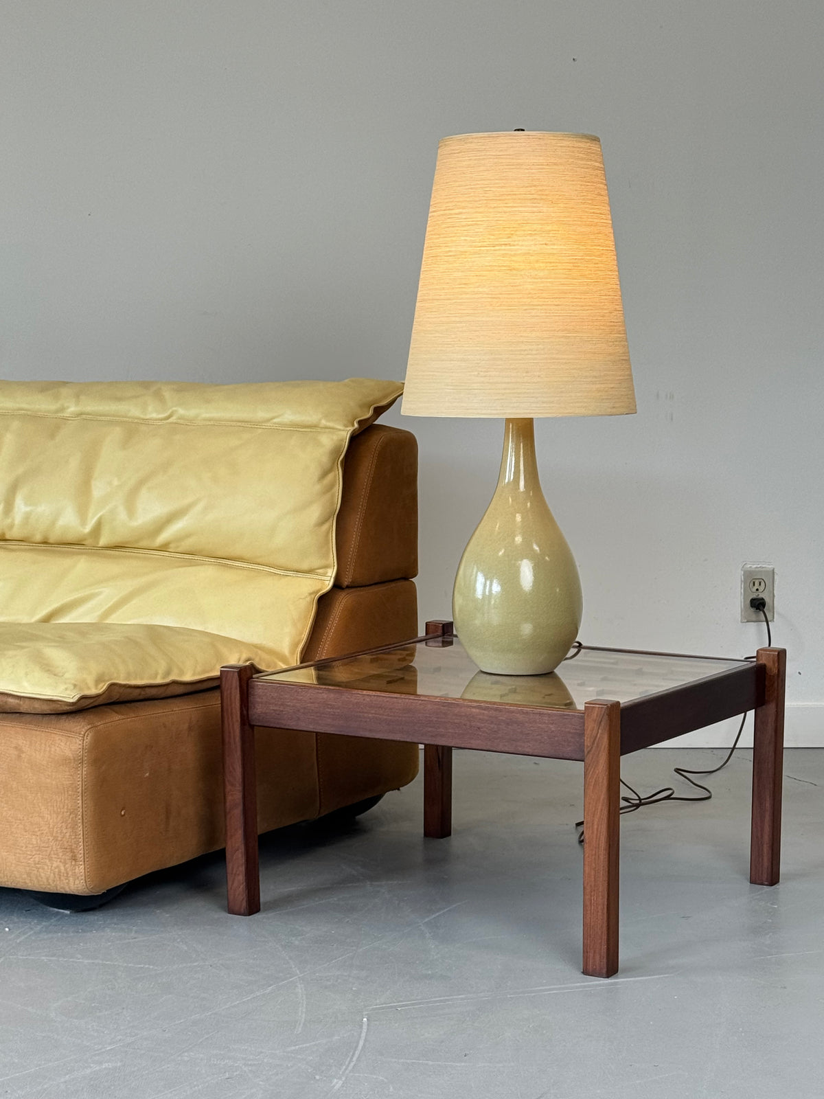 1960s Lotte Bostlund Teardrop Ceramic and Fiberglass Table Lamp, Canada.