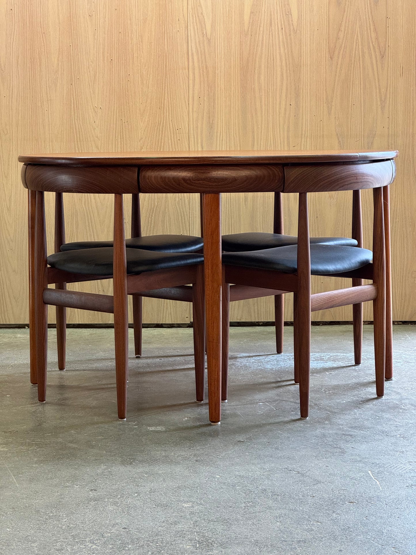 1950s Roundette Dining Set by Hans Olsen for Frem Røjle Møbelfabrik in teak