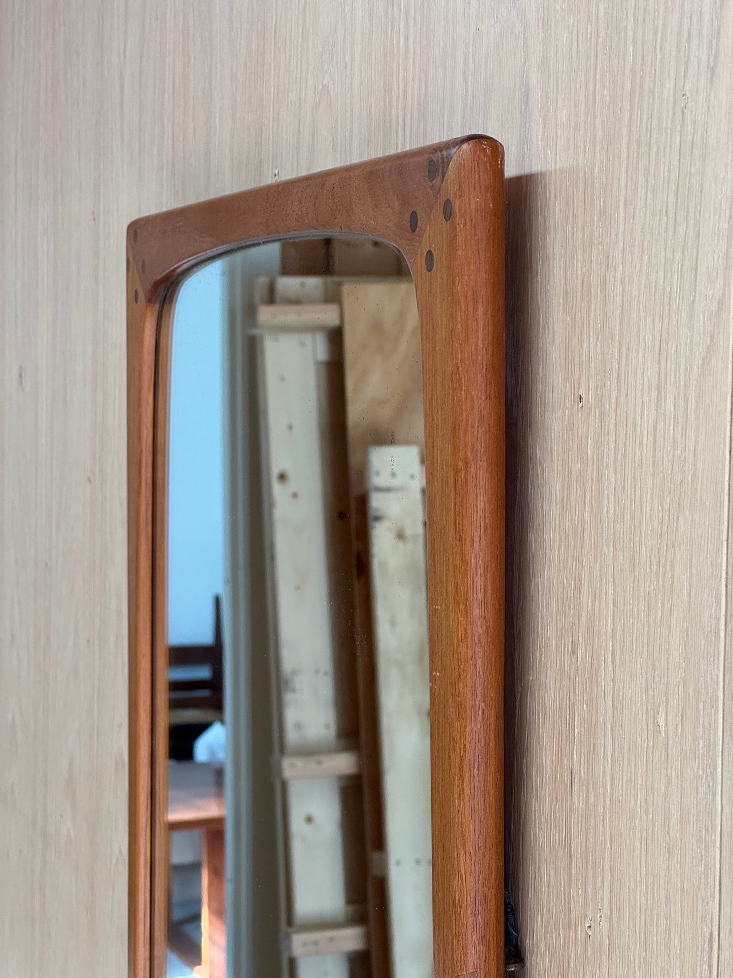 1960s Large Wall Mirror by Aksel Kjersgaard in solid teak