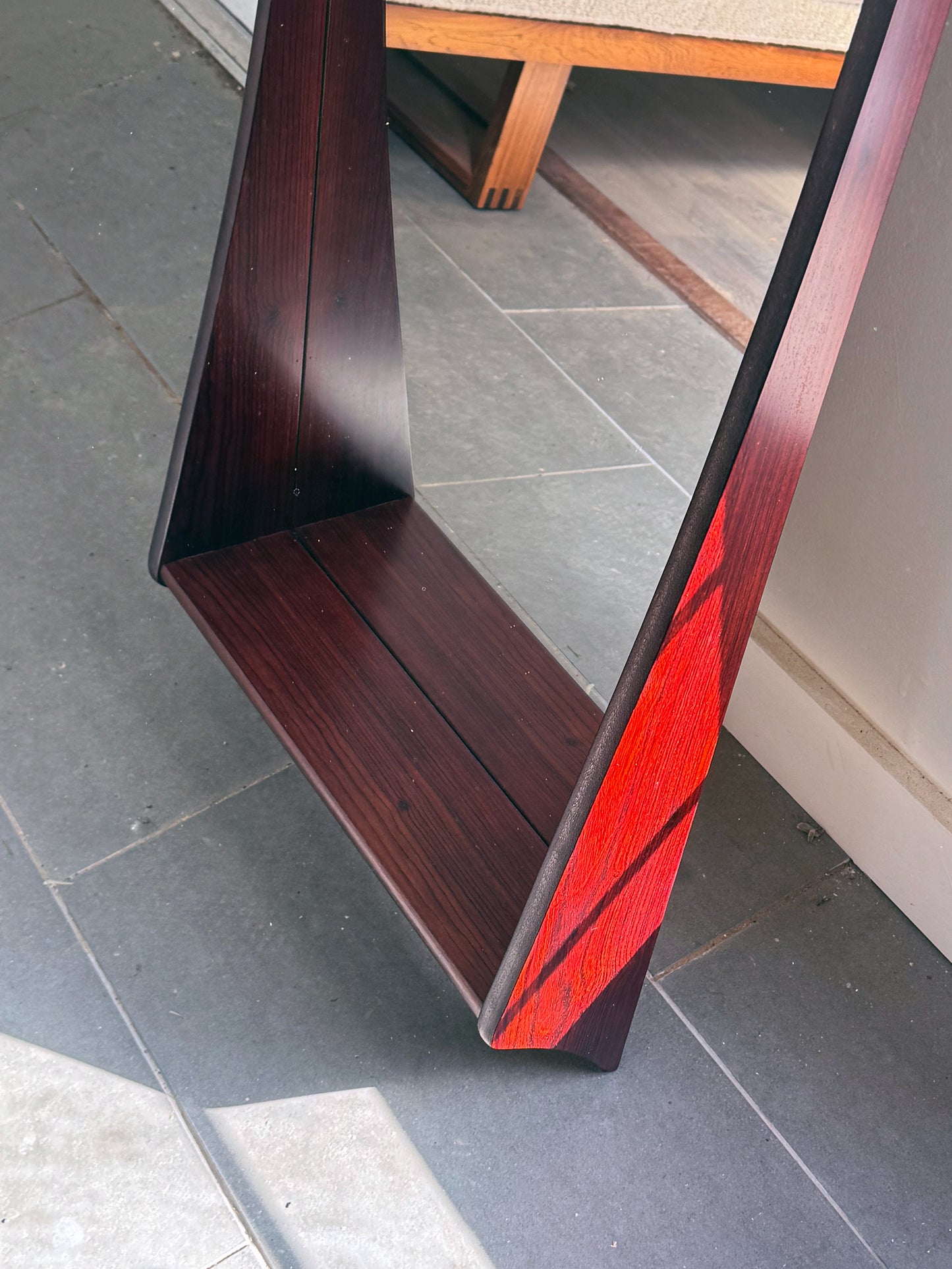 1960s Wall Mirror with Shelf by Aage Pedersen and Leif Hansen for Viby J in rosewood