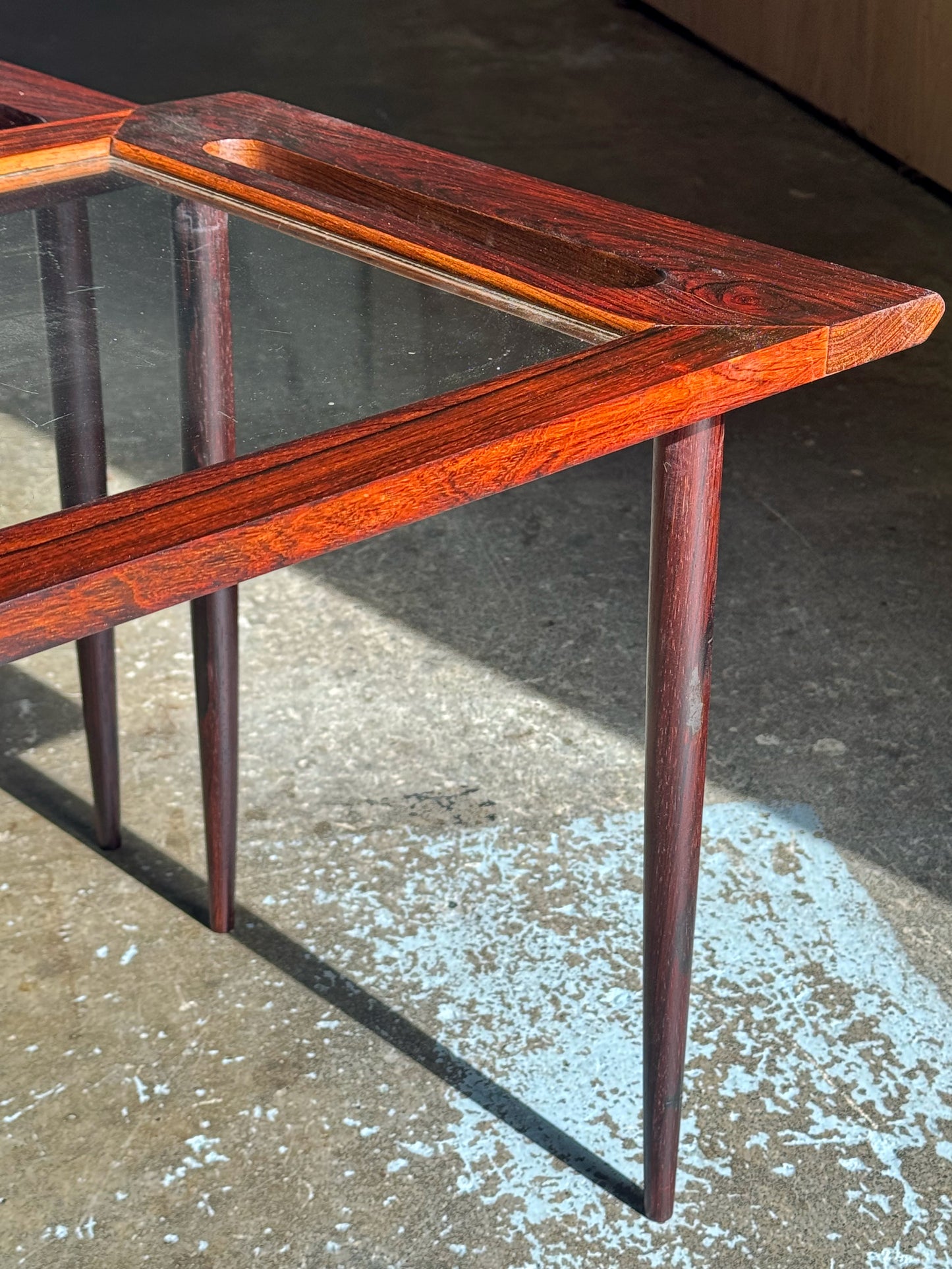 1950s Brazilian rosewood coffee/side table set by Artenova