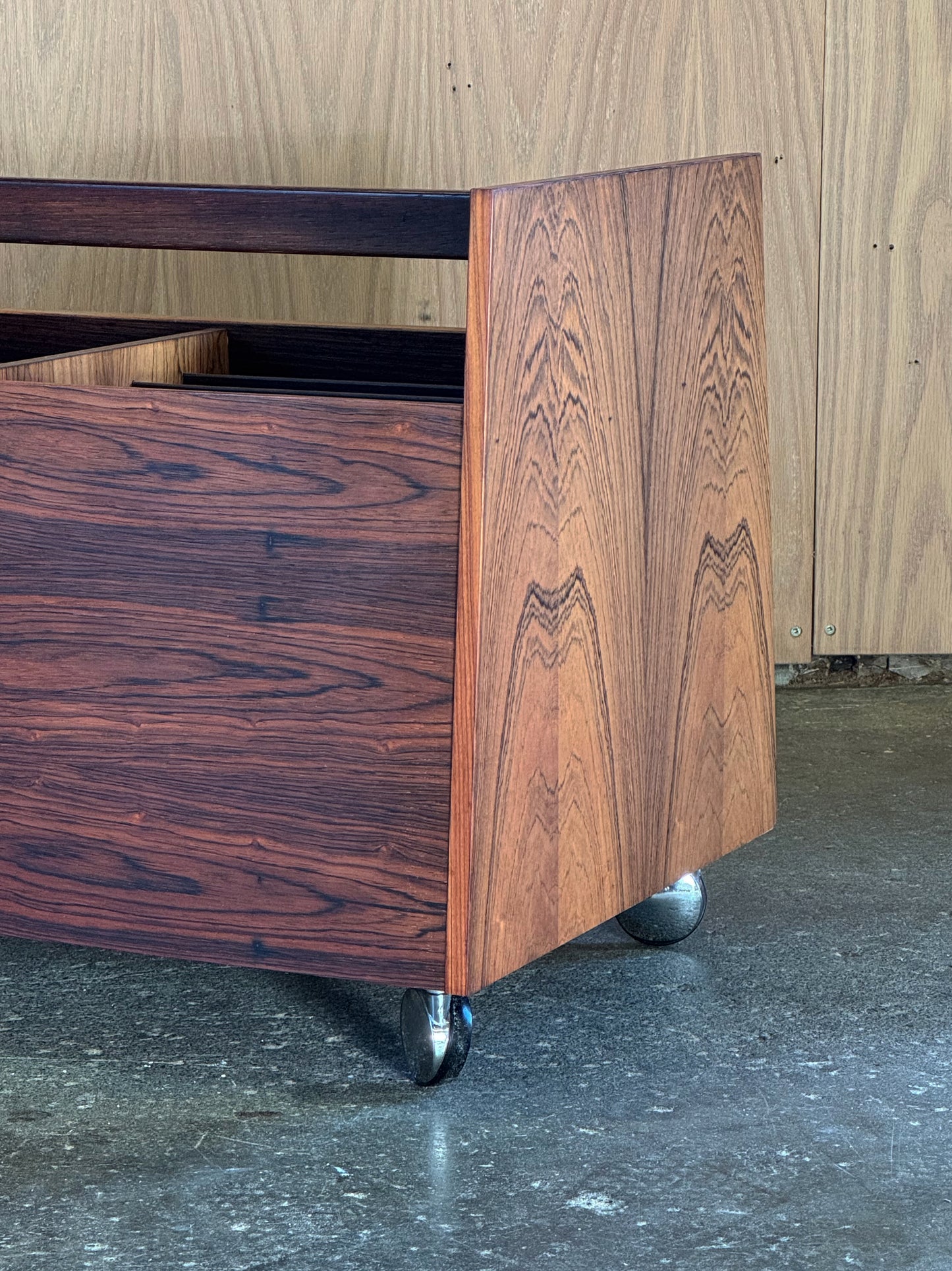 1960s Scala Magazine Rack by Rolf Hesland for Bruksbo in rosewood