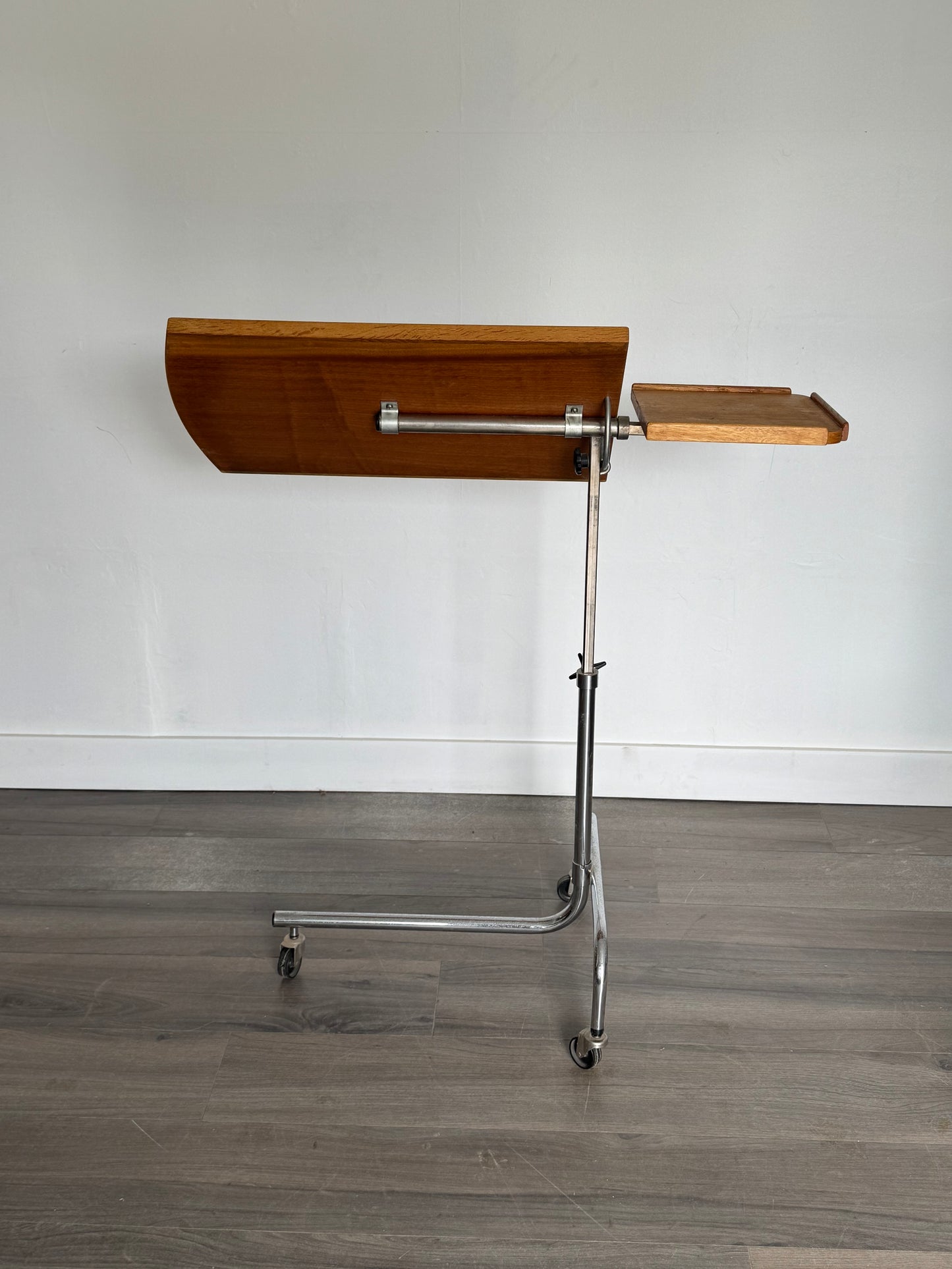 1960s Adjustable Rolling Table by HMN Denmark in teak