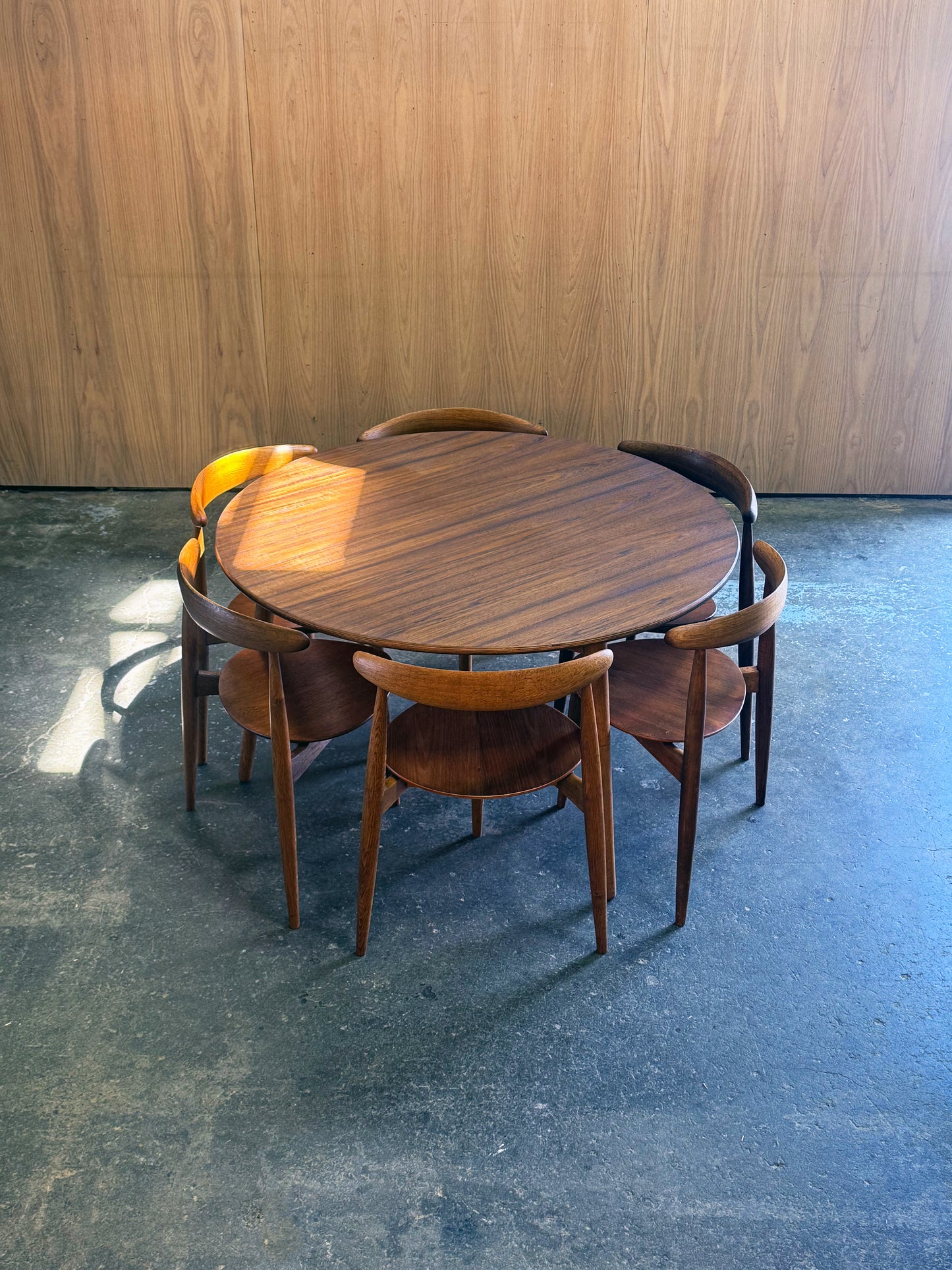 1950s Heart Dining Set by Hans J. Wegner for Fritz Hansen in teak