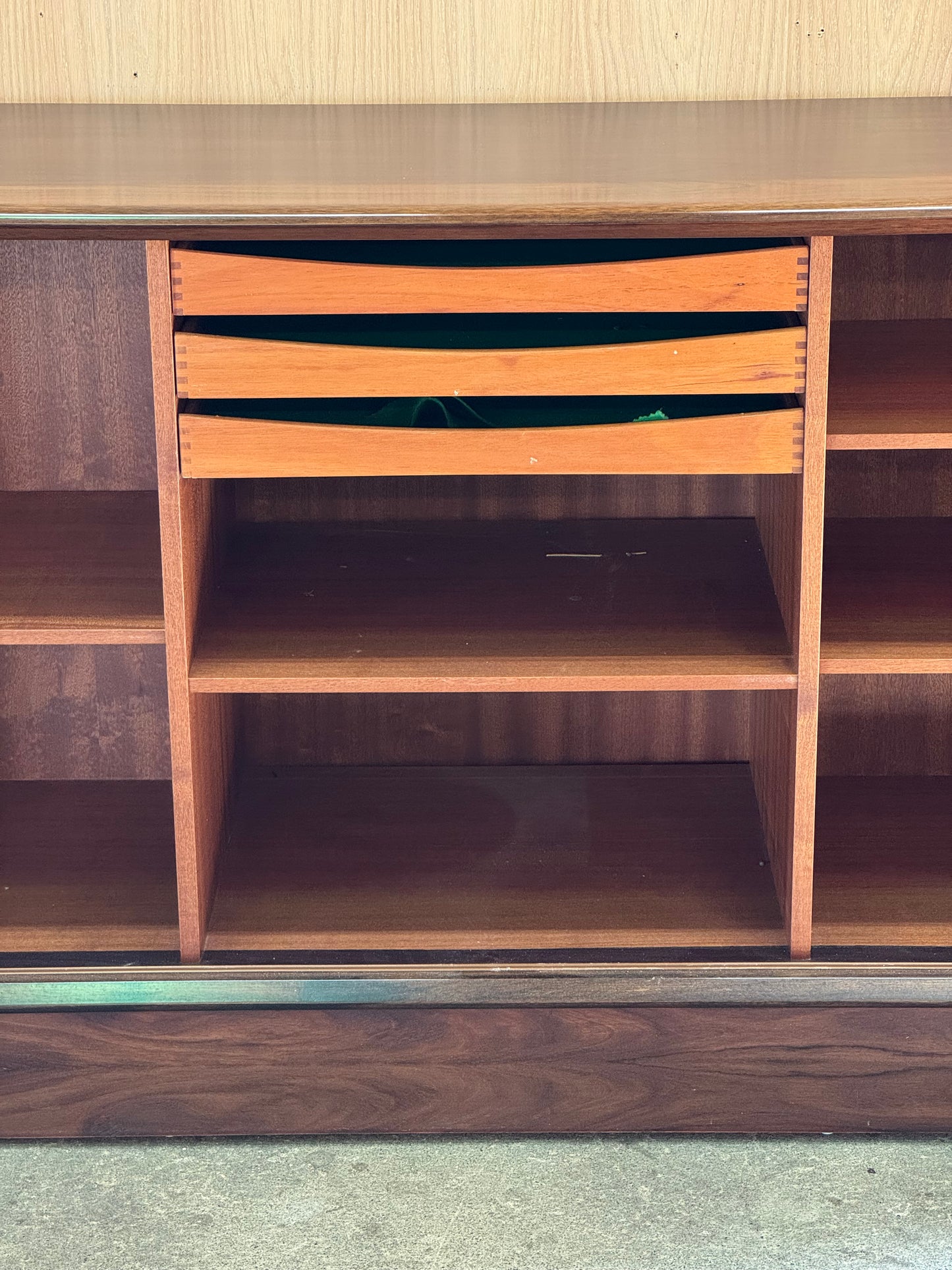 1960s Tambour doors Credenza by Bernhard Pedersen in Rosewood