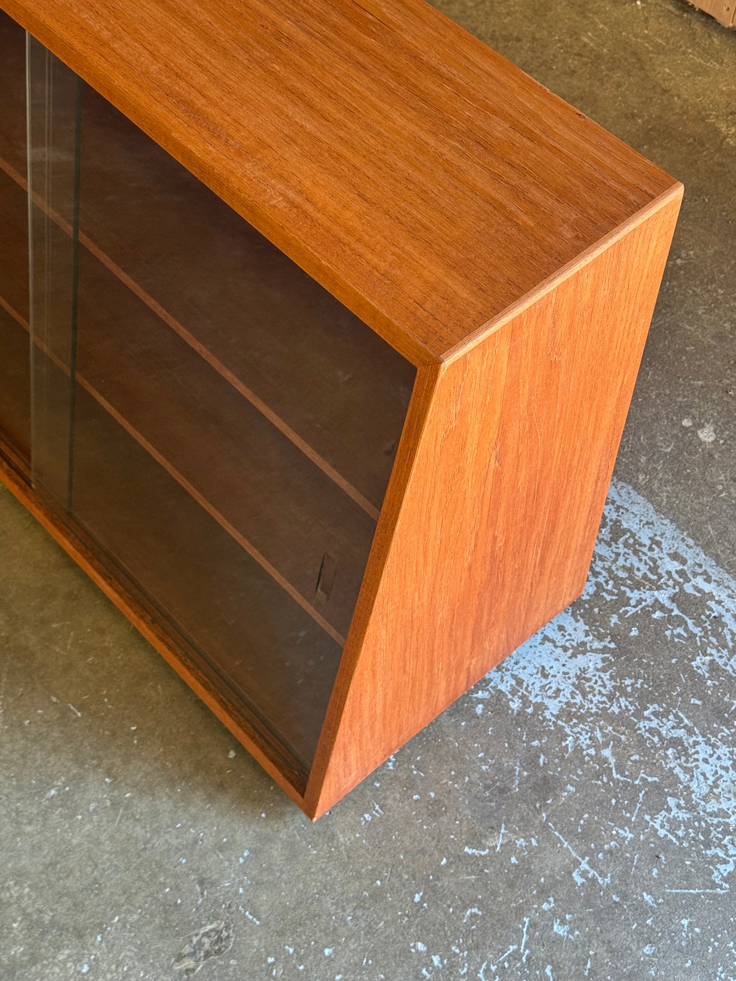 1960s Danish Modern Slanted Display Cabinet in teak
