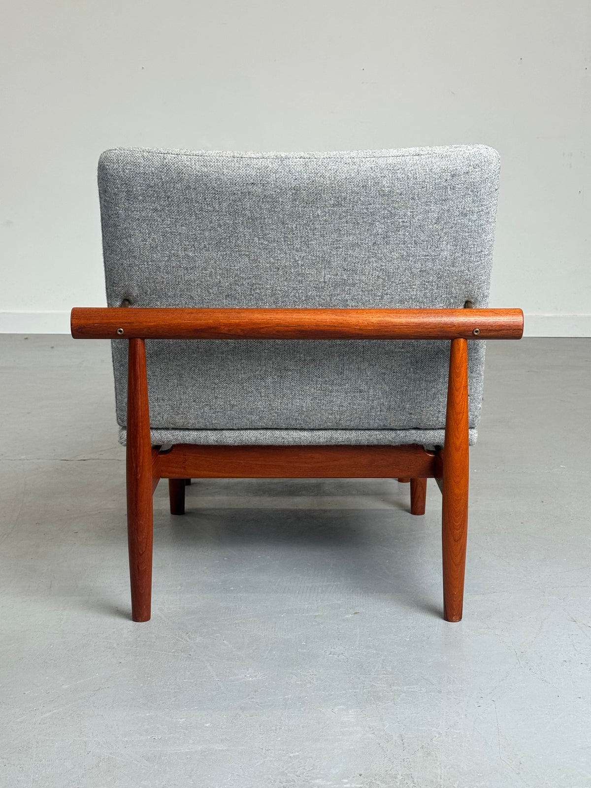 1950s Finn Juhl Japan Lounge Chair and Ottoman for France & Son in Teak and Kvadrat Hallingdal.