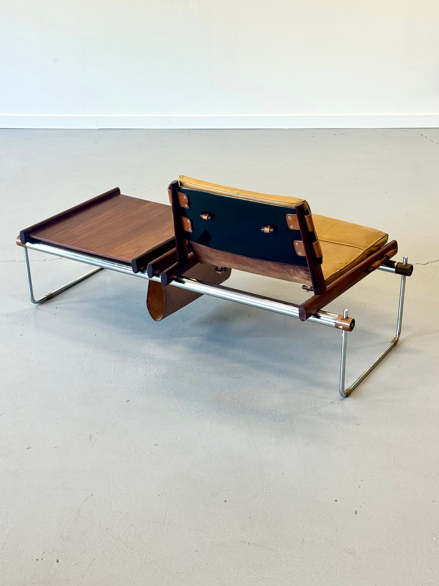 1960s MP-123 Modular Bench by Percival Lafer for Lafer in rosewood and original leather