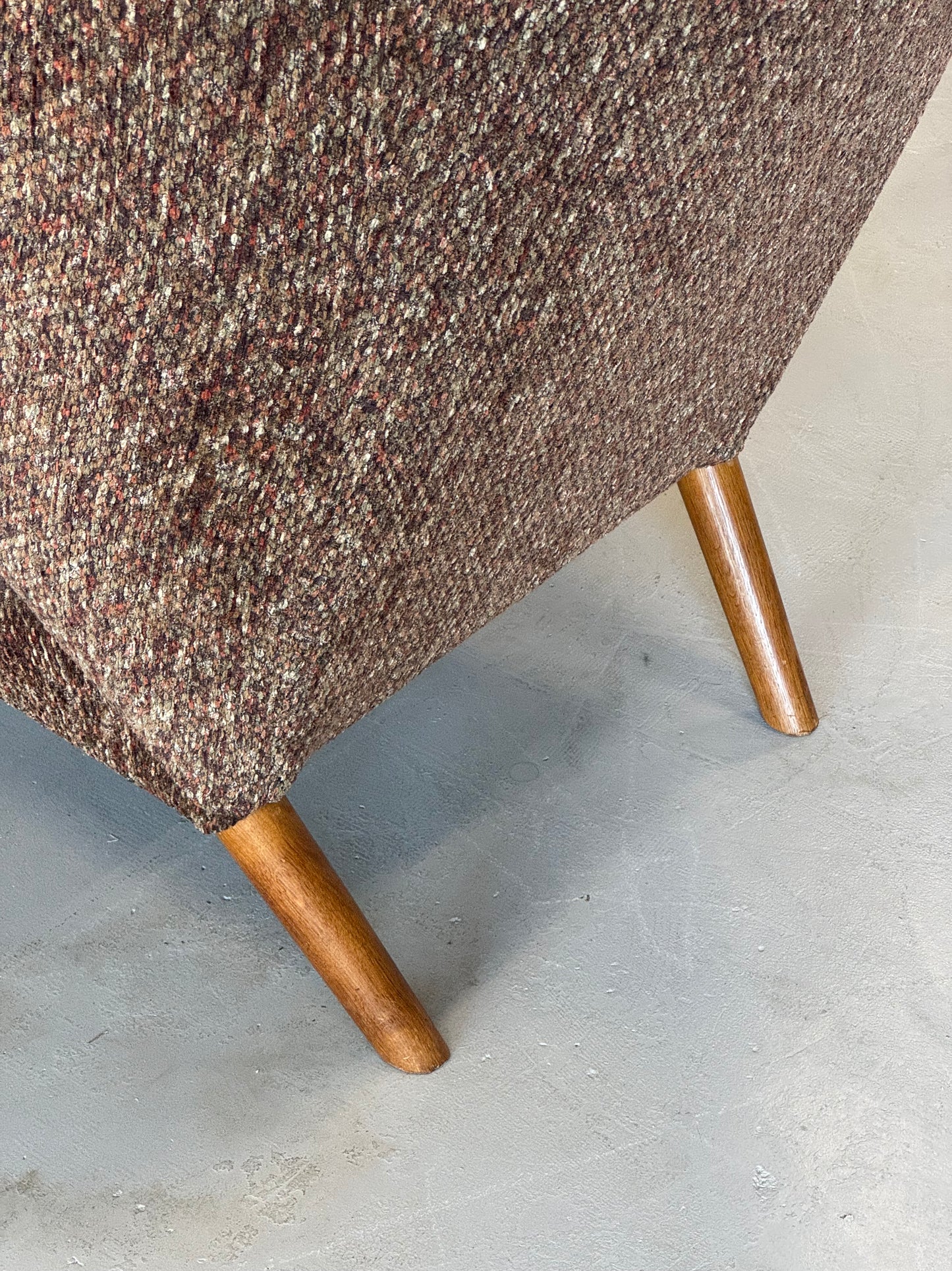 1950s Papa Bear AP19 Lounge chair and ottoman by Hans J. Wegner for A.P. Stolen in Woven Fabric