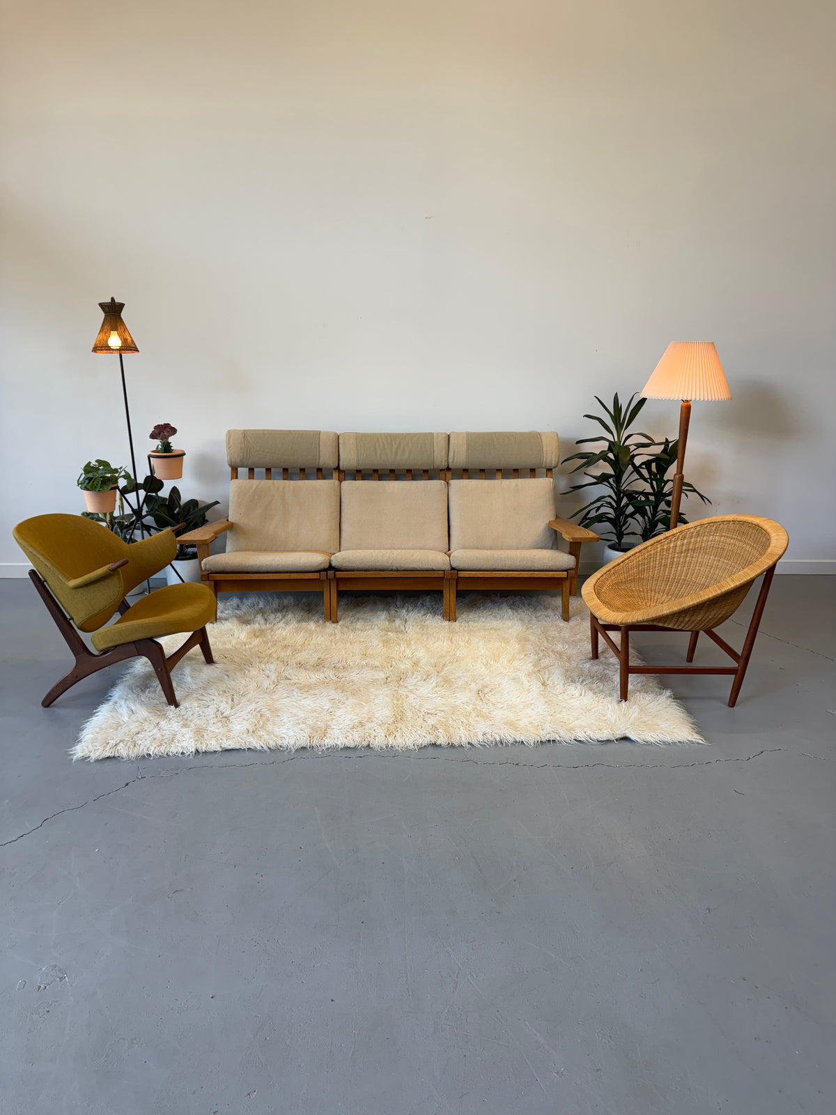 1950s Mathieu Matégot Floor Lamp and Planter, France.