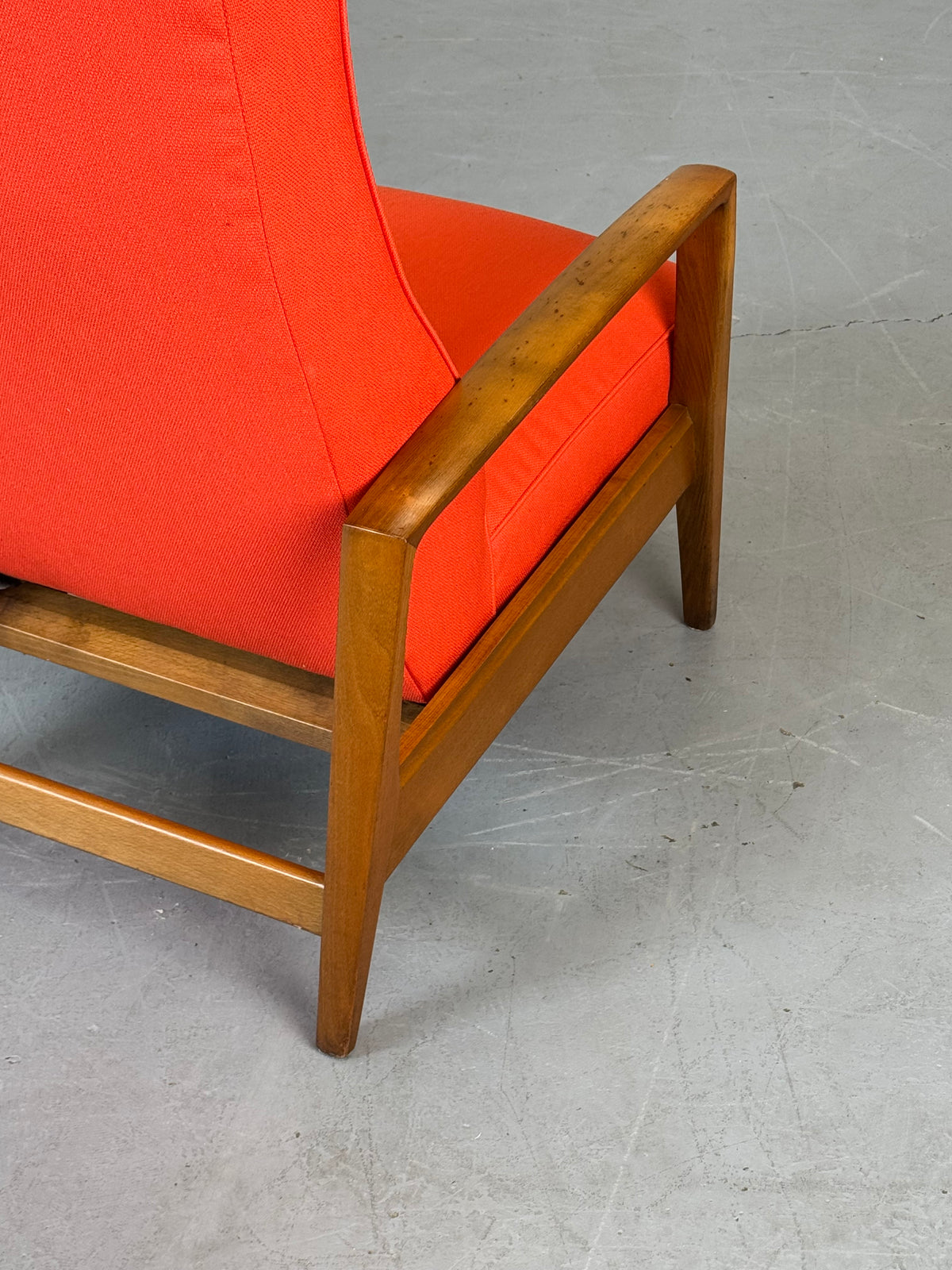 1950s Mid-Century Reclining Lounge Chair with Fold-Out Footrest