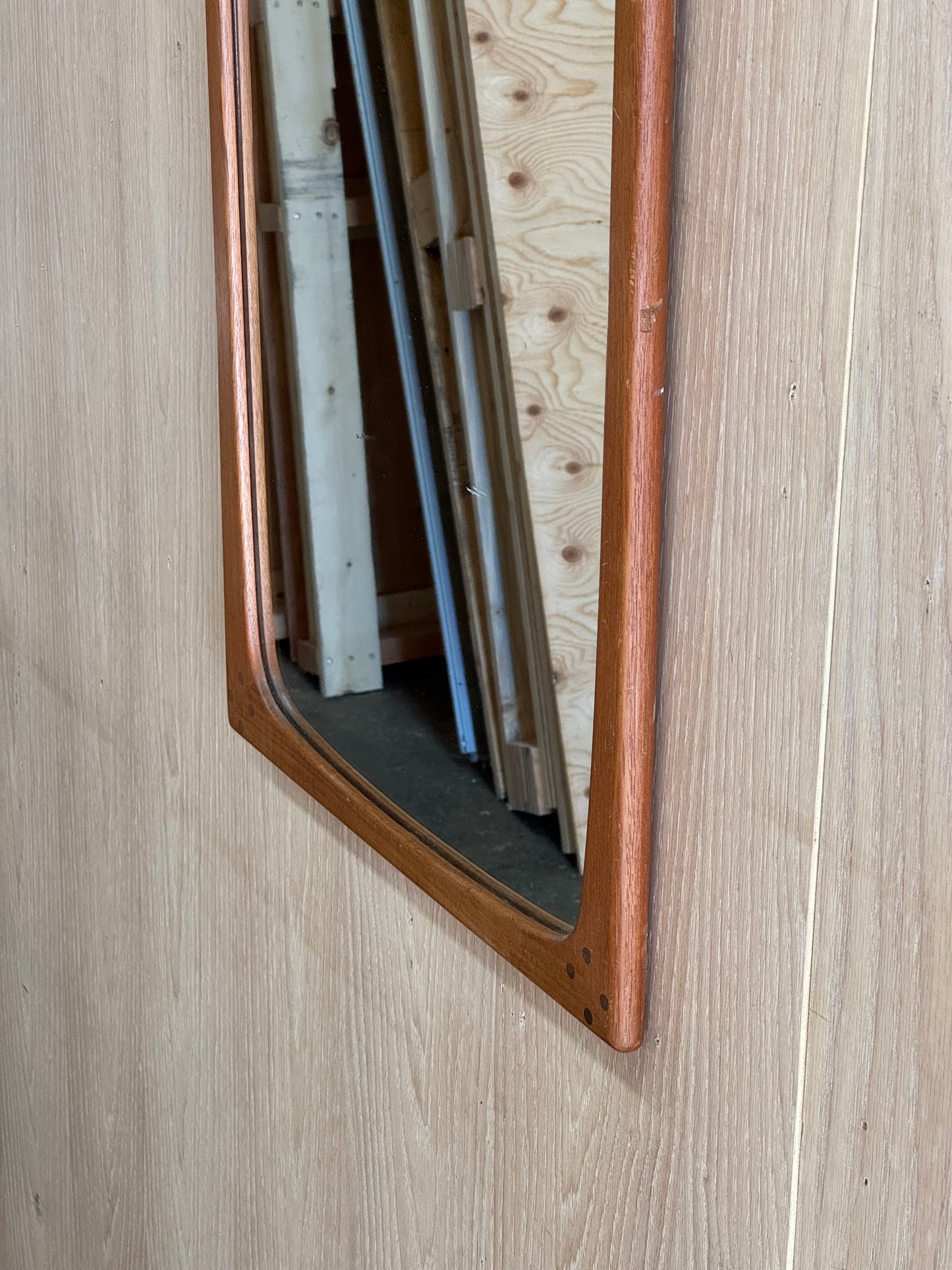1960s Large Wall Mirror by Aksel Kjersgaard in solid teak