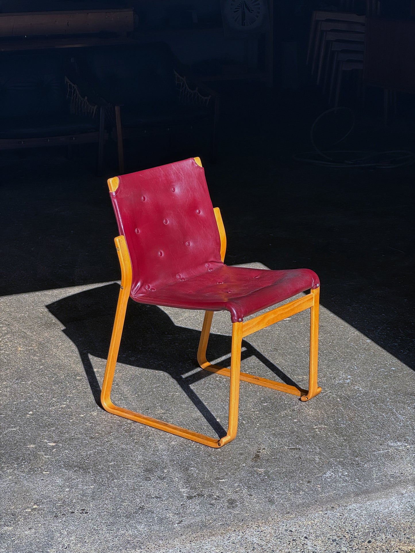 1970s Minette Chair by Bruno Mathsson in original oxblood leather