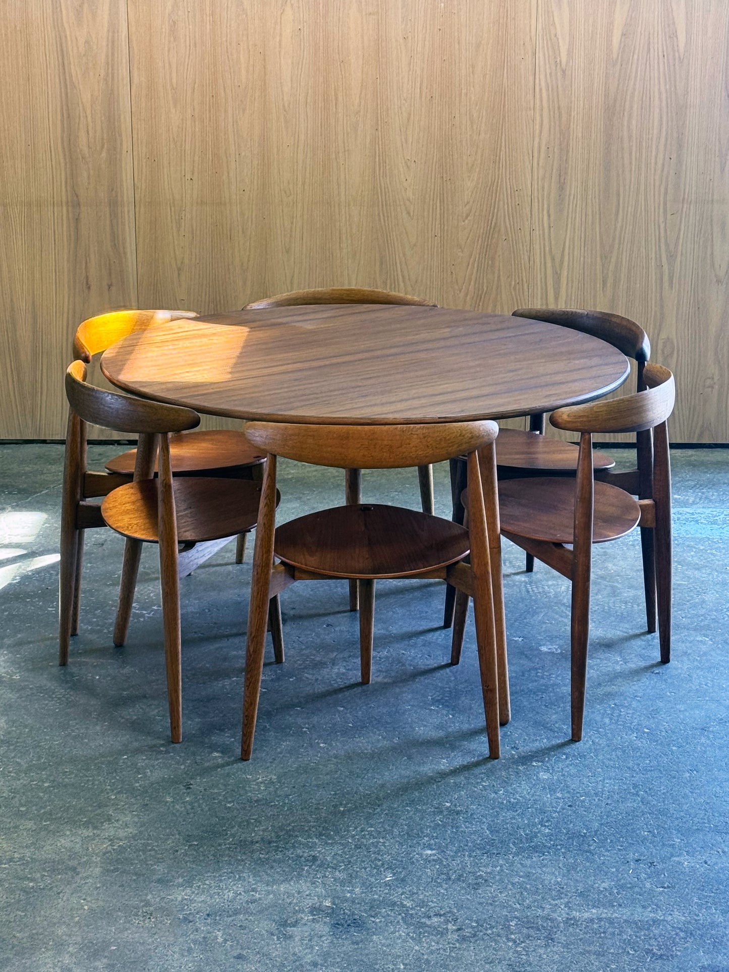 1950s Heart Dining Set by Hans J. Wegner for Fritz Hansen in teak