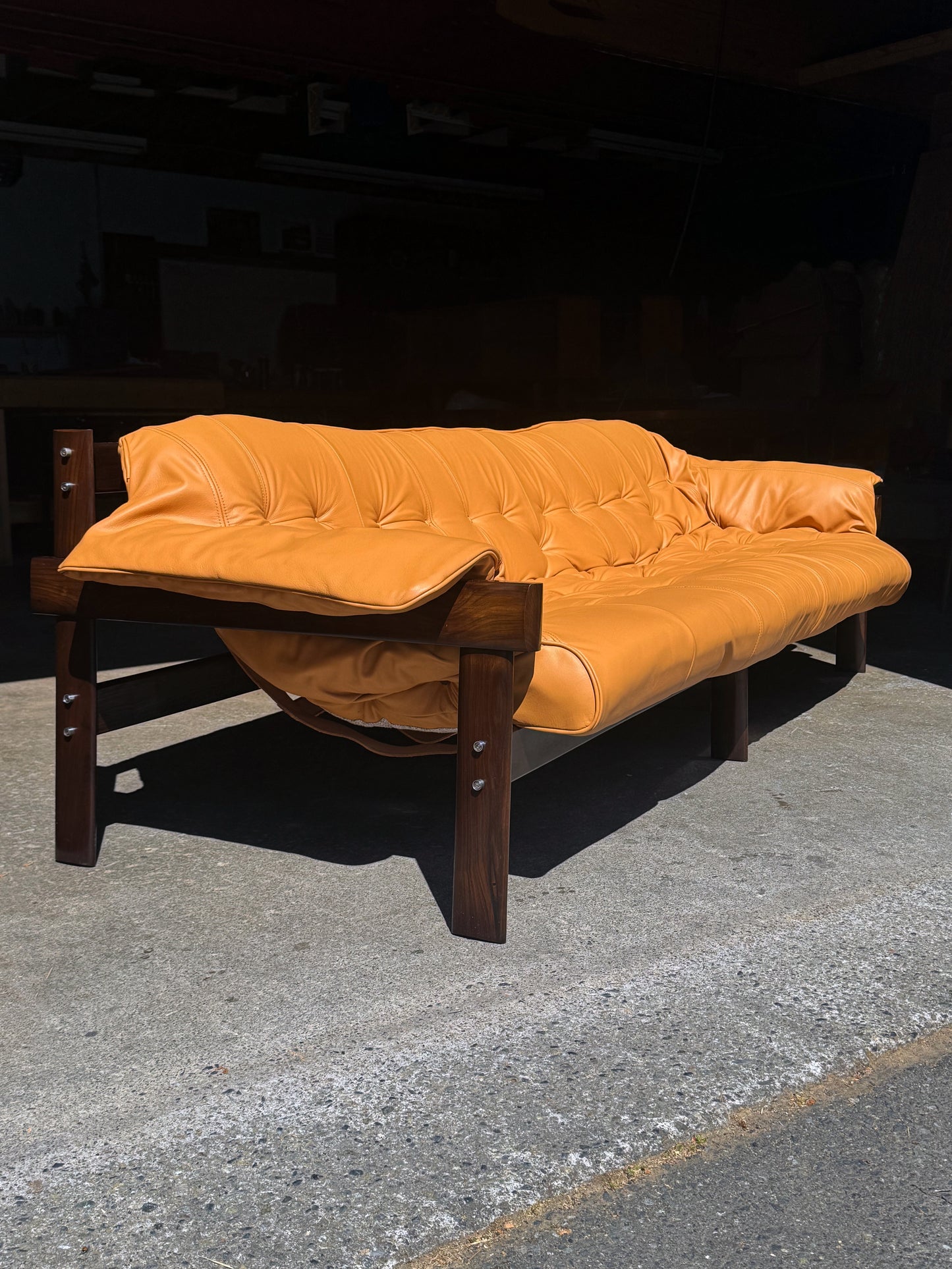 1970s MP-41 Sofa by Percival Lafer for Lafer in jatobá and Spinneybeck leather