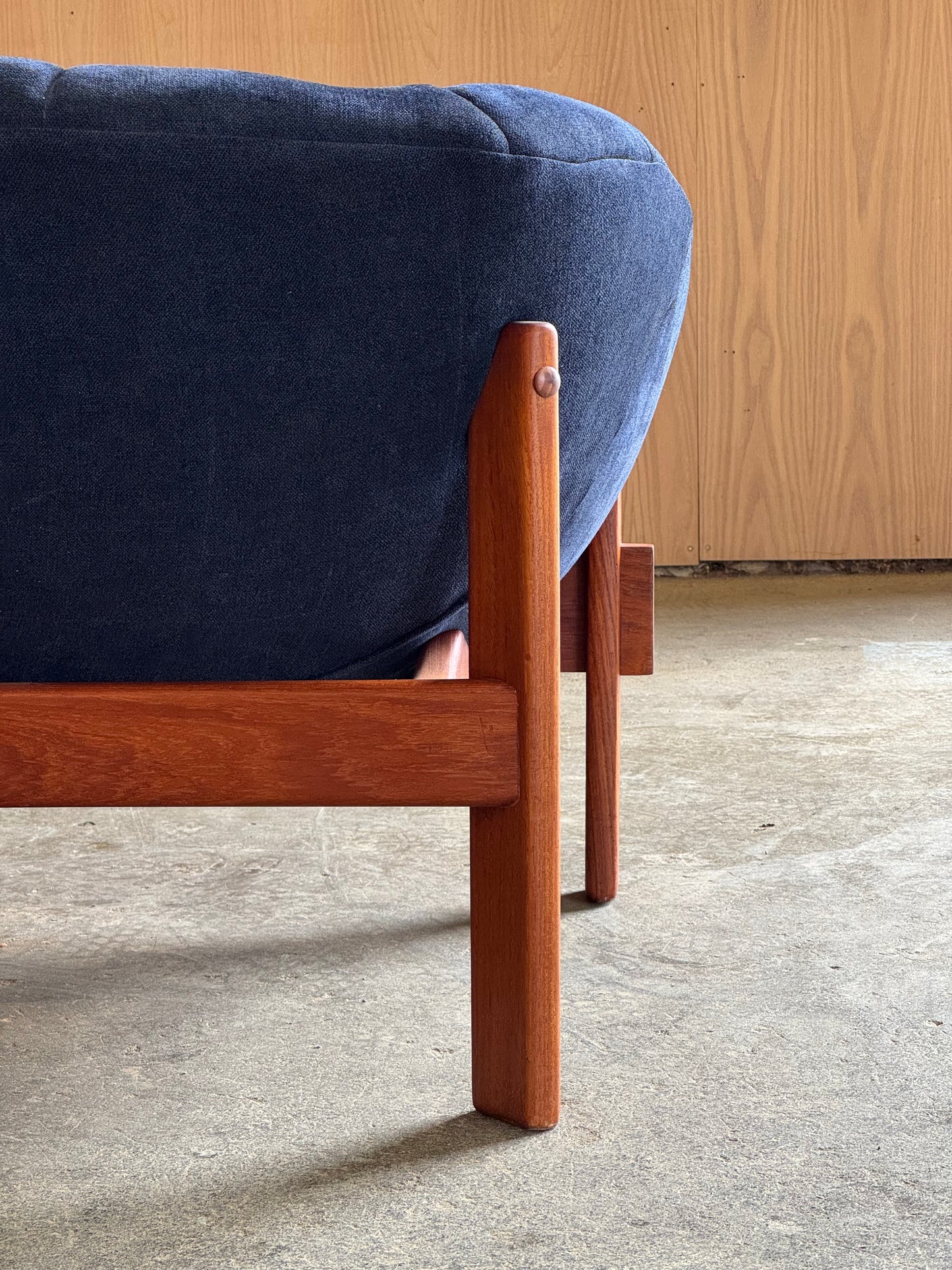 1960s Pod Chair by R. Huber in teak and fabric