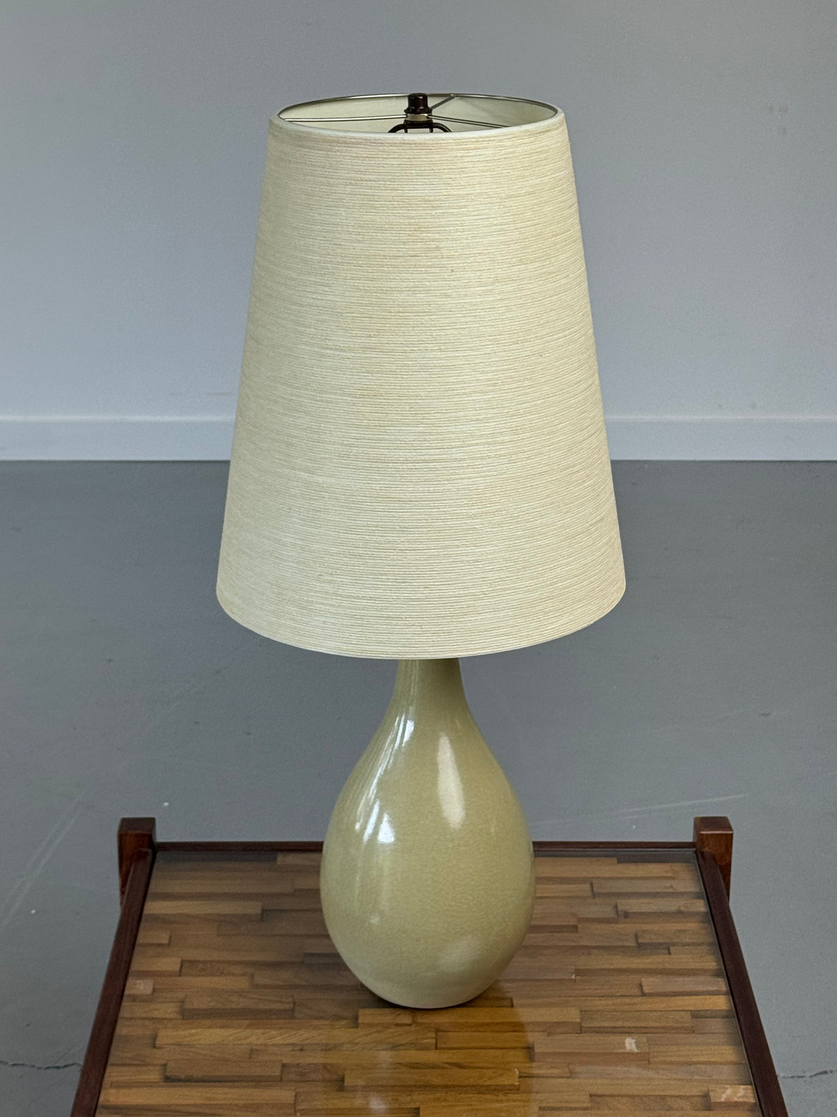 1960s Lotte Bostlund Teardrop Ceramic and Fiberglass Table Lamp, Canada.