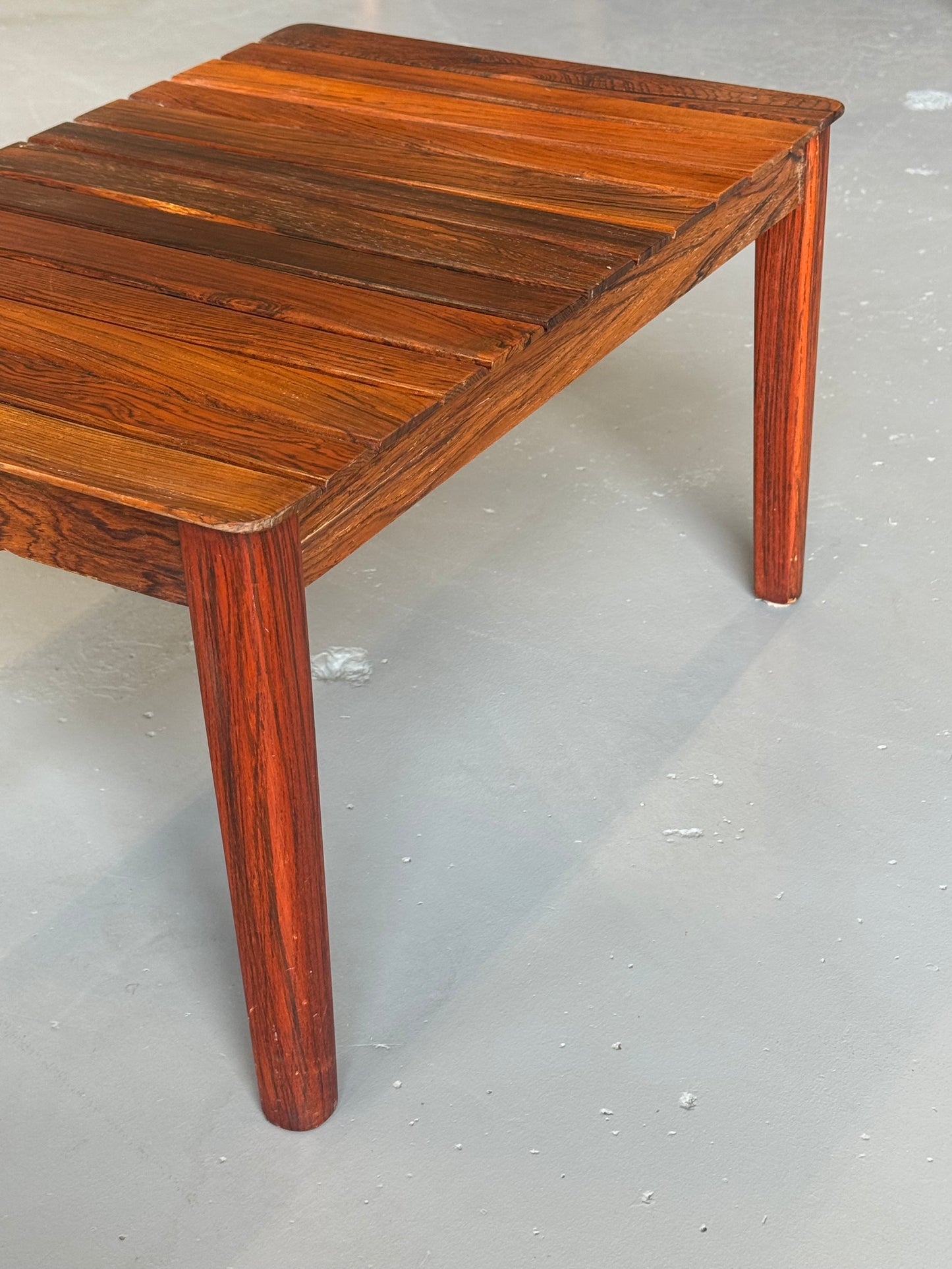 1960s Slatted Rosewood Bench / Side Table by Albert Larsson for Alberts Tibro, Sweden.