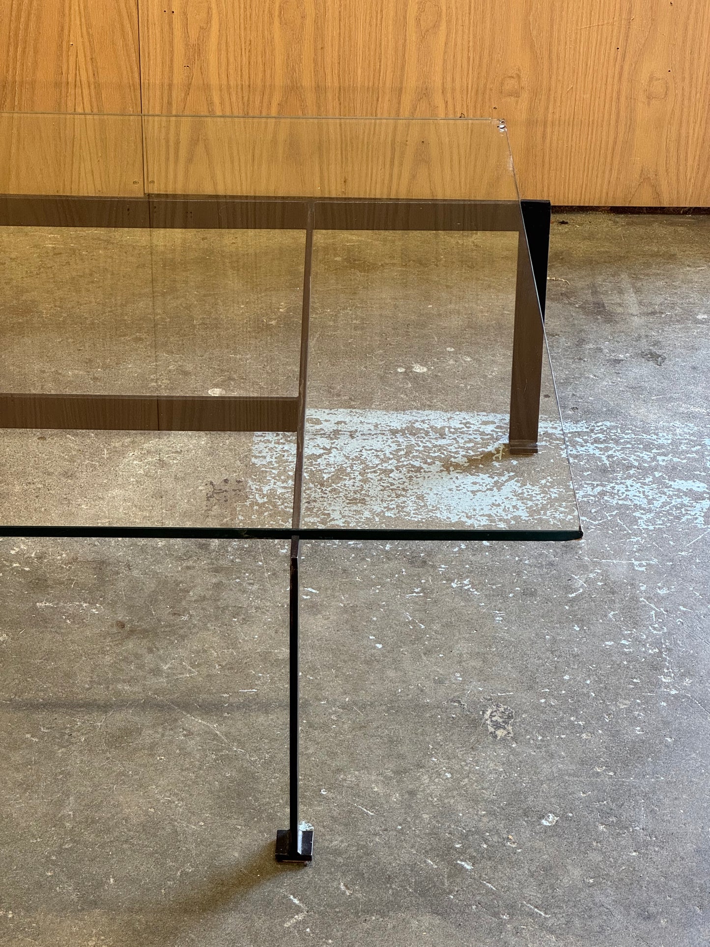 Contemporary PK61 Coffee Table After Poul Kjærholm in glass and steel