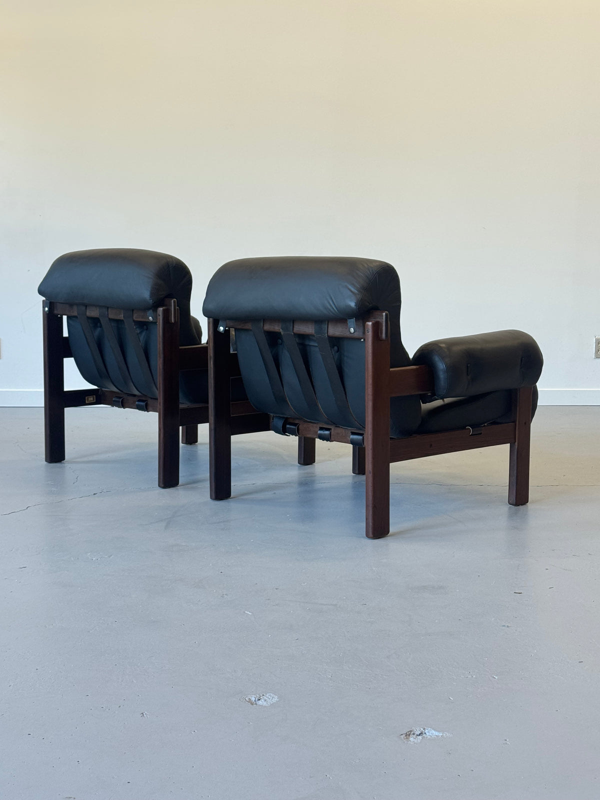 1970s Pair of Copa Lounge Chairs by Jean Gillon for Italma in Solid Imbuia.