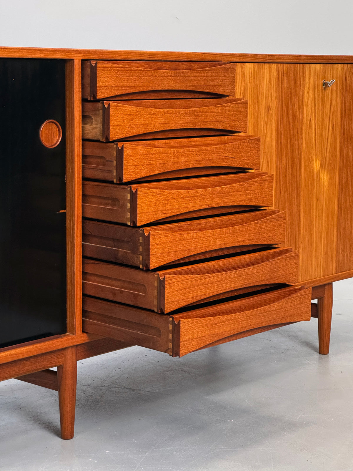 1950s Arne Vodder Model 29A “Triennale” Teak Sideboard for Sibast, Denmark.