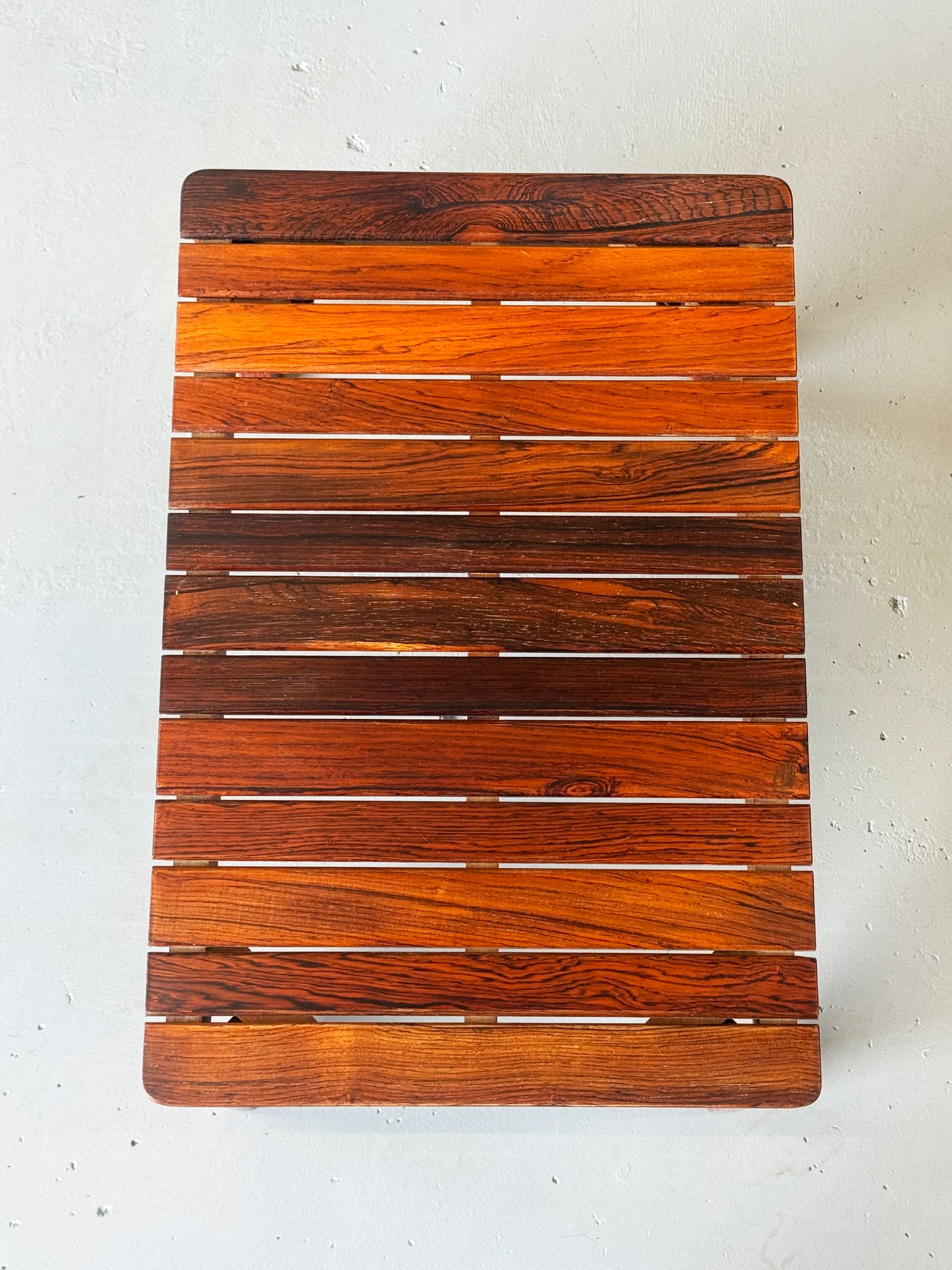1960s Slatted Rosewood Bench / Side Table by Albert Larsson for Alberts Tibro, Sweden.