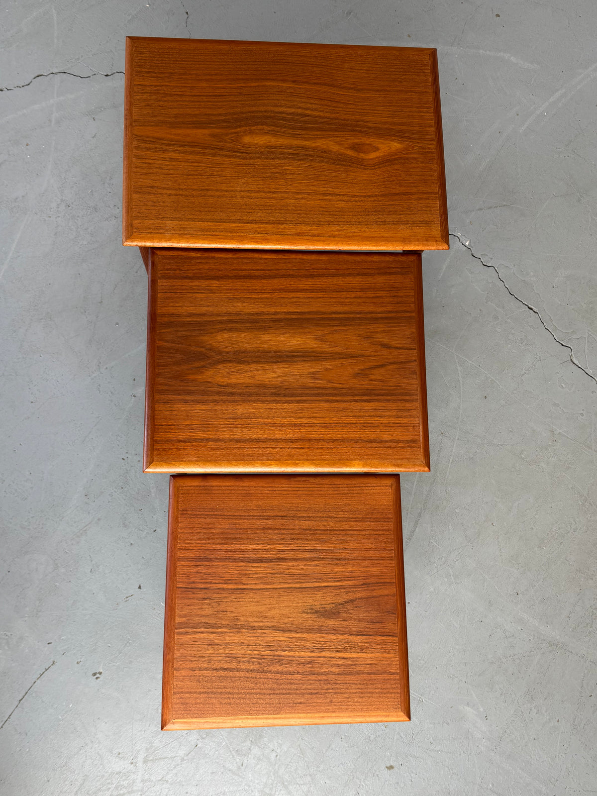 1960s Danish Modern Teak Nesting Tables, Set of Three.