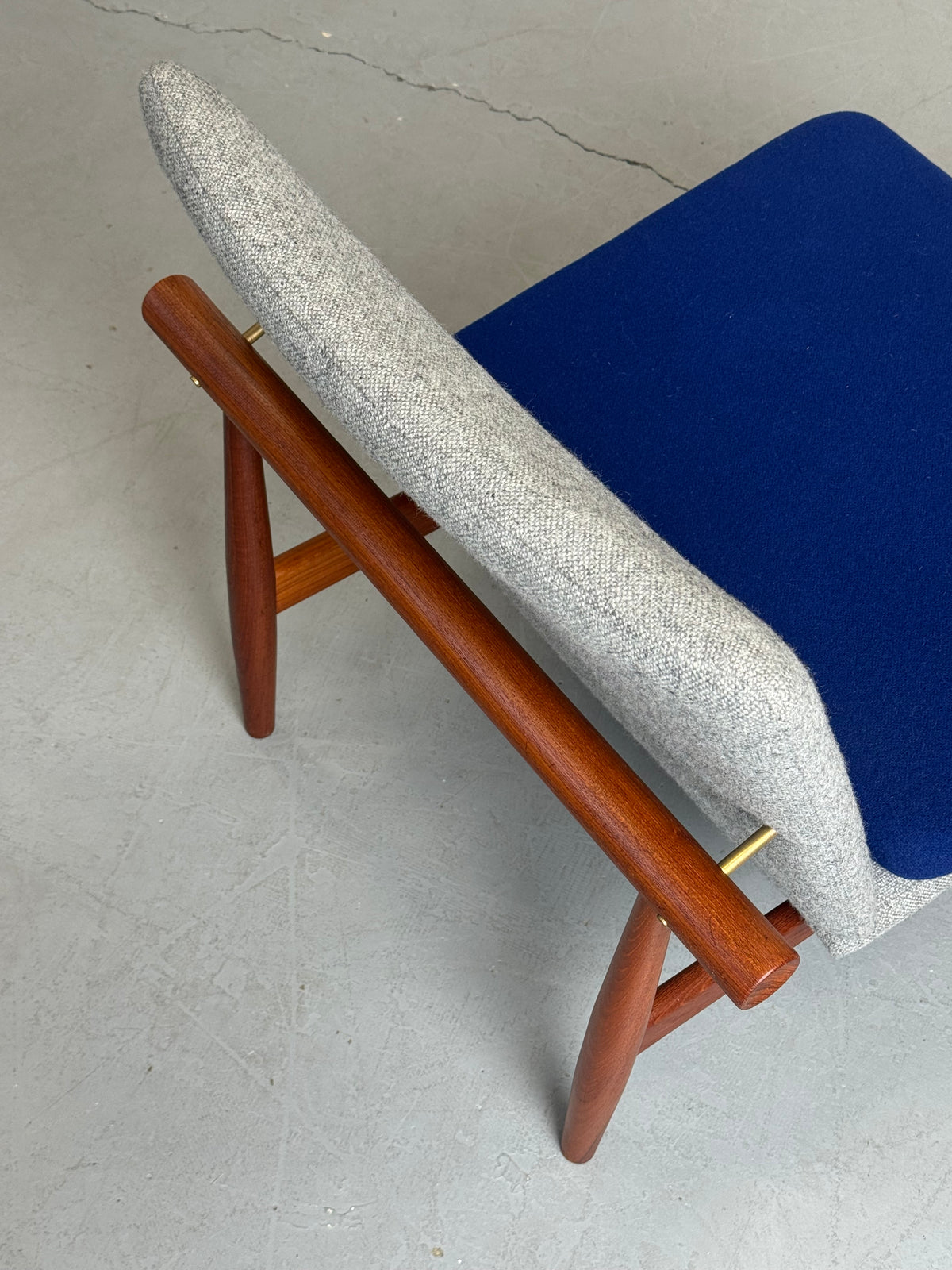 1950s Finn Juhl Japan Lounge Chair and Ottoman for France & Son in Teak and Kvadrat Hallingdal.