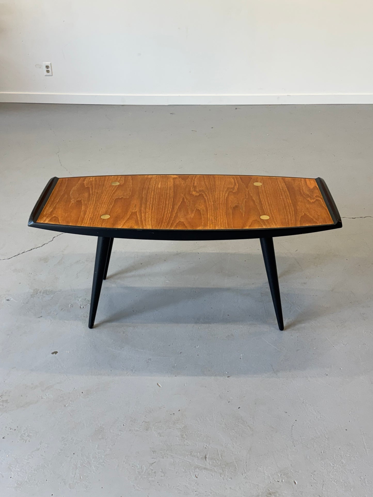 1950s Erik Gustafsson Model 311 Teak and Brass Coffee Table for Treman, Sweden.