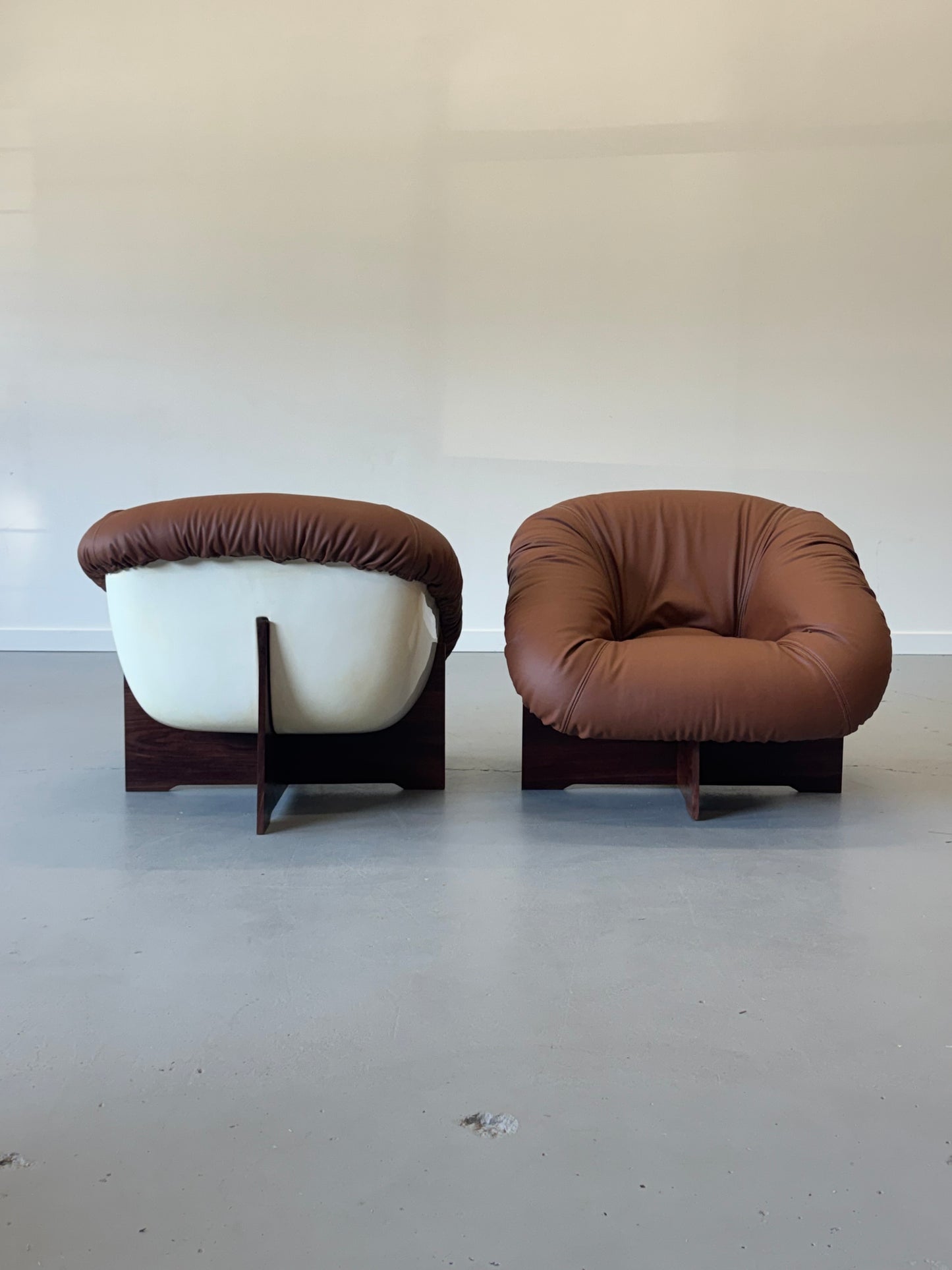 1970s Percival Lafer MP-61 Lounge Chair in Brown Leather, Brazil.
