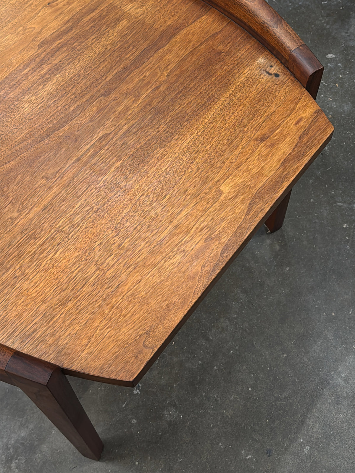 1960s Jens Risom Side Table with sculpted teak frame.