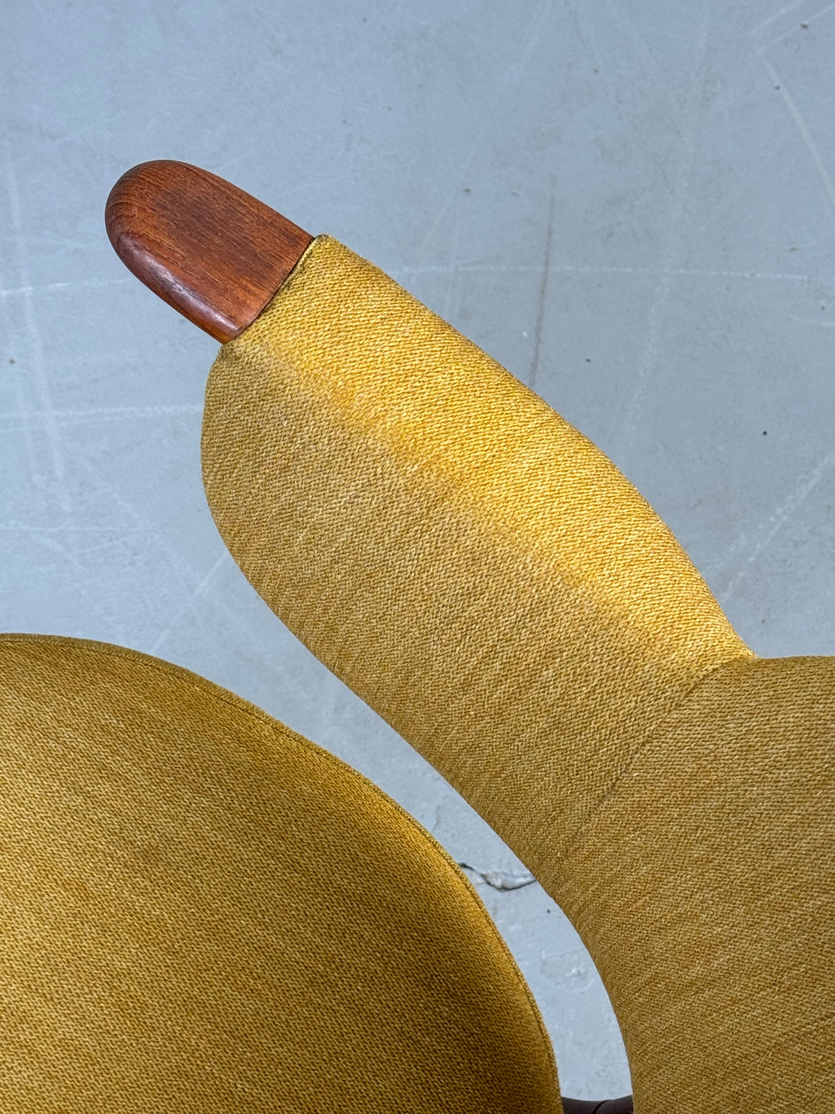 1950s Model 33 Easy Chair by Carl Edward Matthes in teak and original mustard yellow wool.