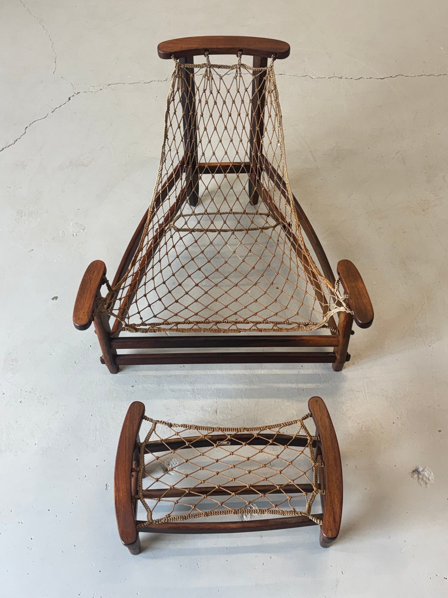 1960s Jangada Lounge Chair and Ottoman by Jean Gillon in Rosewood and original Brown Leather