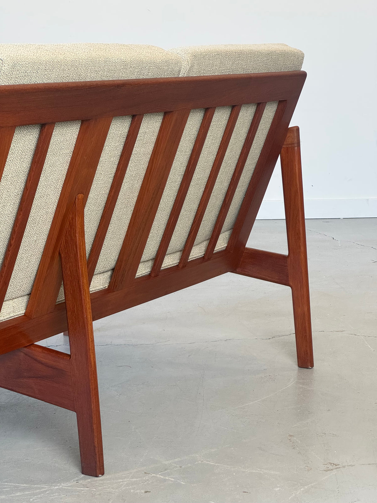 1960s Canadian Solid Teak Open Arm Sofa