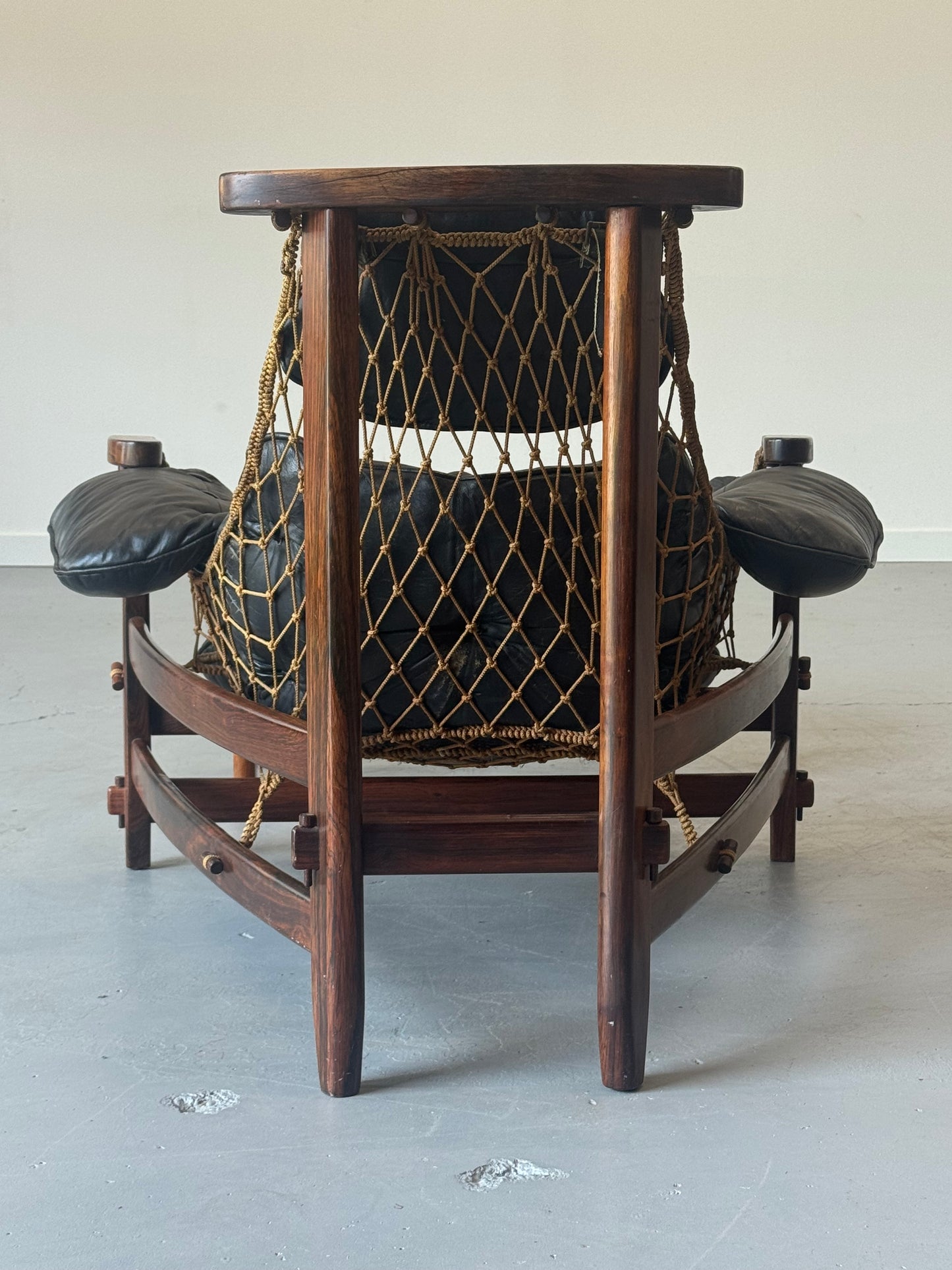 1960s Jangada Lounge Chair and Ottoman by Jean Gillon in rosewood and black leather
