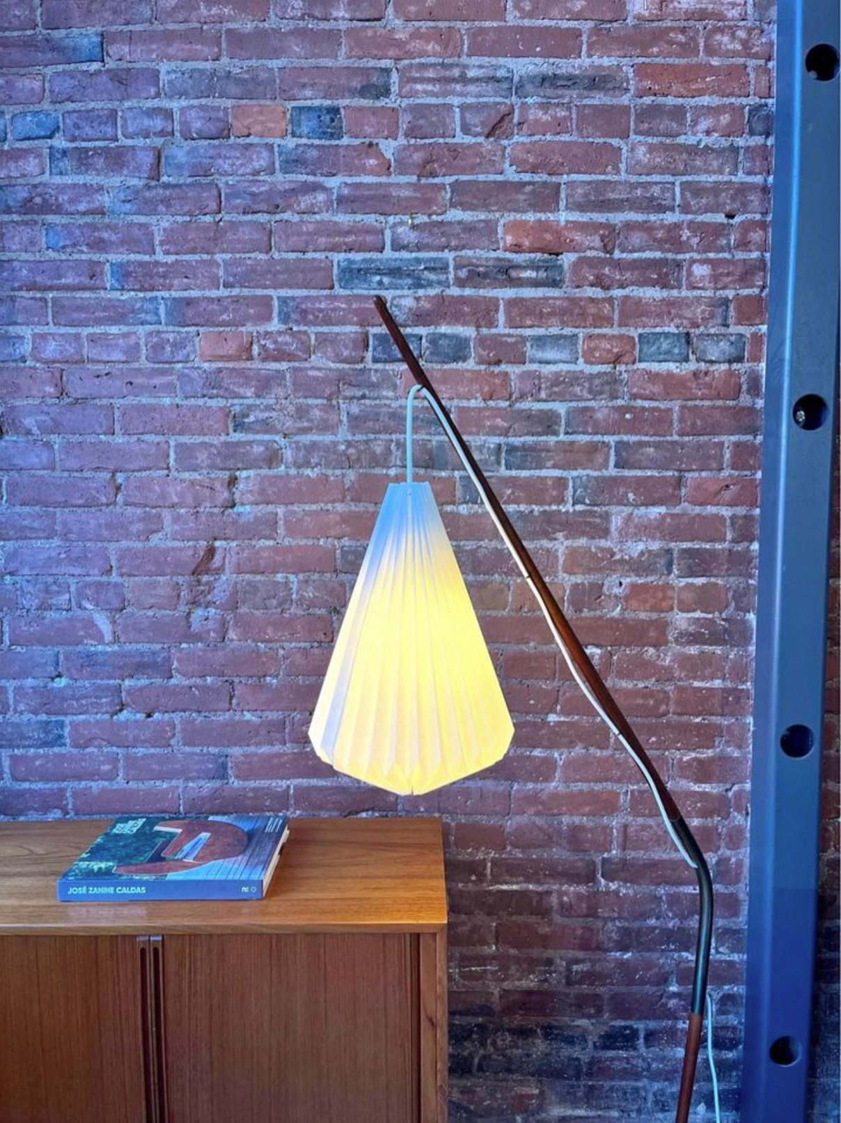 1960s "Fishing Pole" Floor Lamp by Svend Aage Holm-Sørensen in teak and brass