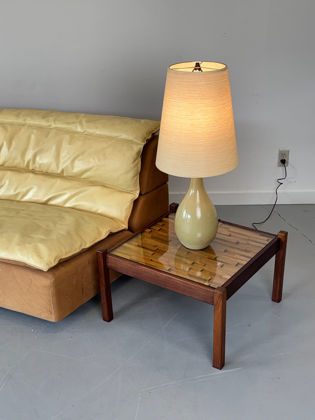 1960s Lotte Bostlund Teardrop Ceramic and Fiberglass Table Lamp, Canada.