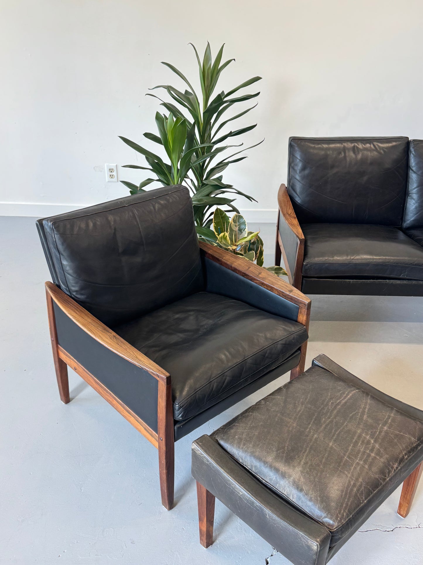 1960s Hans Olsen Lounge Chair and Ottoman, completely original.